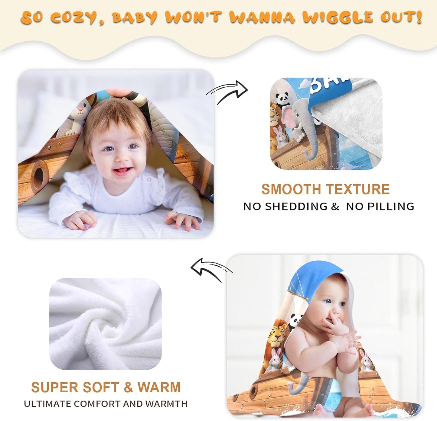 Ship Next Day, Personalized Baby Blanket – Printed in USA, Custom Baby Blanket for Boys & Girls, Baby Blanket with Name, Baby Shower, Easter, Christmas, Birthday Newborn & Toddler Gifts, Baby Gifts