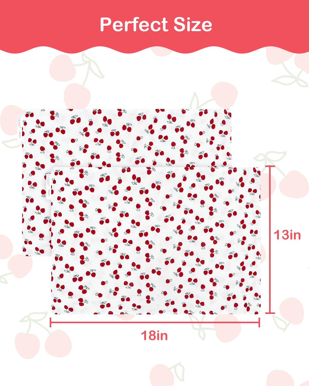 ALVABABY Toddler Pillowcases 2 Pack Muslin Cotton Kids Pillow Cover Fit 13"x 18" or 12"x16" Envelope for Girl Boy Sleepy Travel 2TPM01A