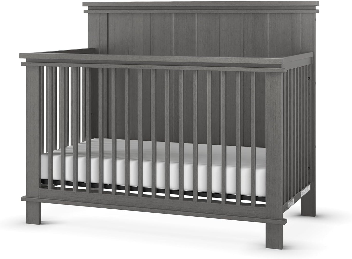 Child Craft Denman 4-in-1 Convertible Crib, Baby Crib Converts to Day Bed, Toddler Bed and Full Size Bed, 3 Adjustable Mattress Positions, Non-Toxic, Baby Safe Finish (Midnight Gray)