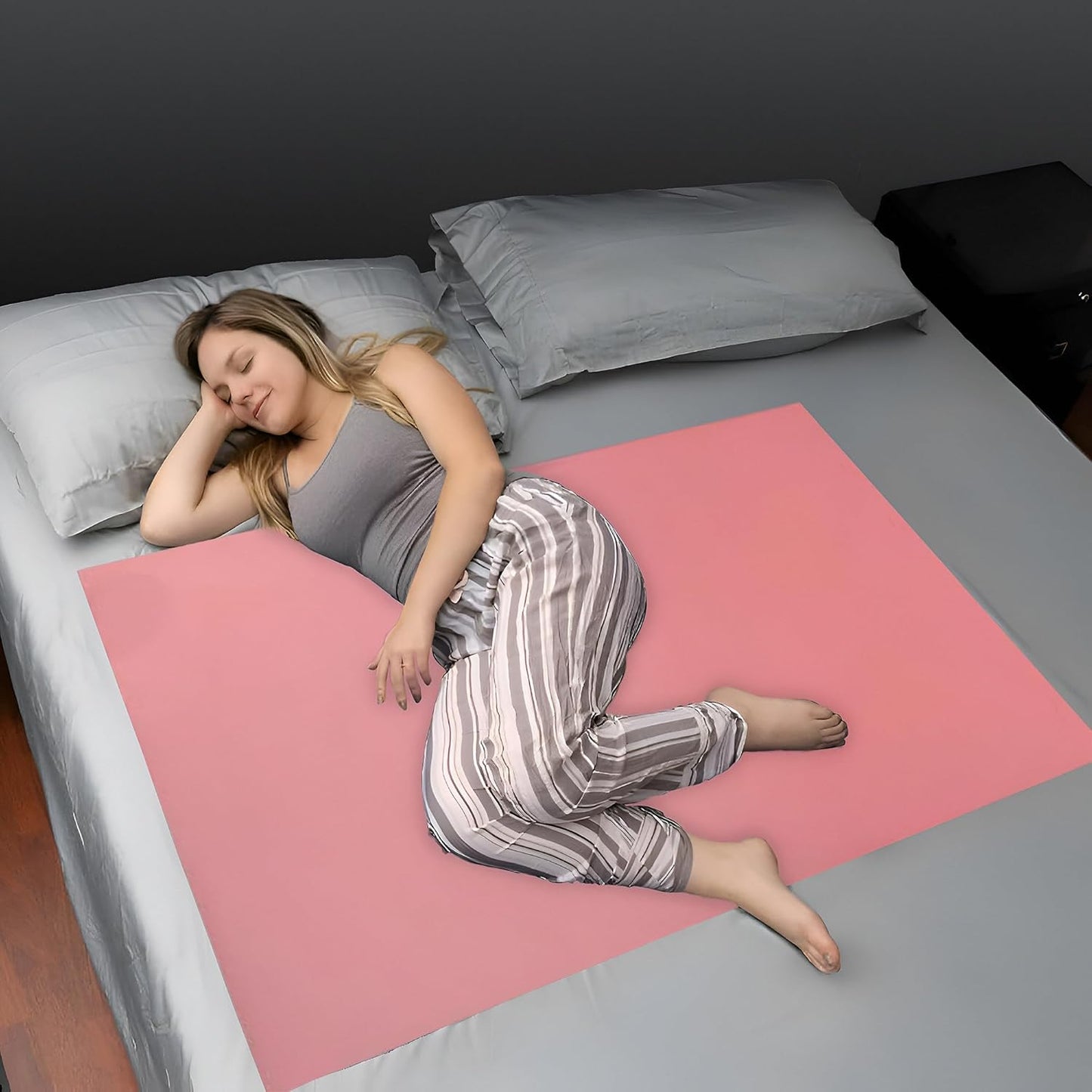 Waterproof Dry Rubber Bed Sheet Cover/Sleeping Mattress Protector/Urine Non-Absorbent Reusable Crib Mat Color Blue and Pink ((3 Meter) (117 x 36 Inches) (300 x 90 cm))