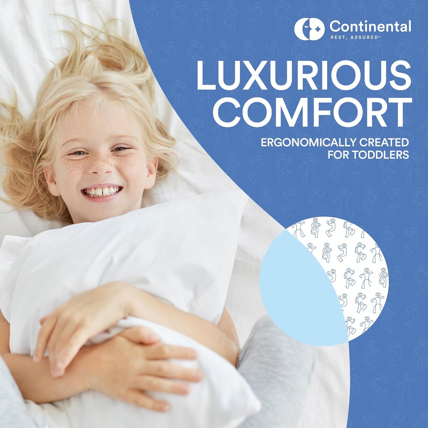 Continental Bedding Child-Down, 13x18 Firm Pillow, White
