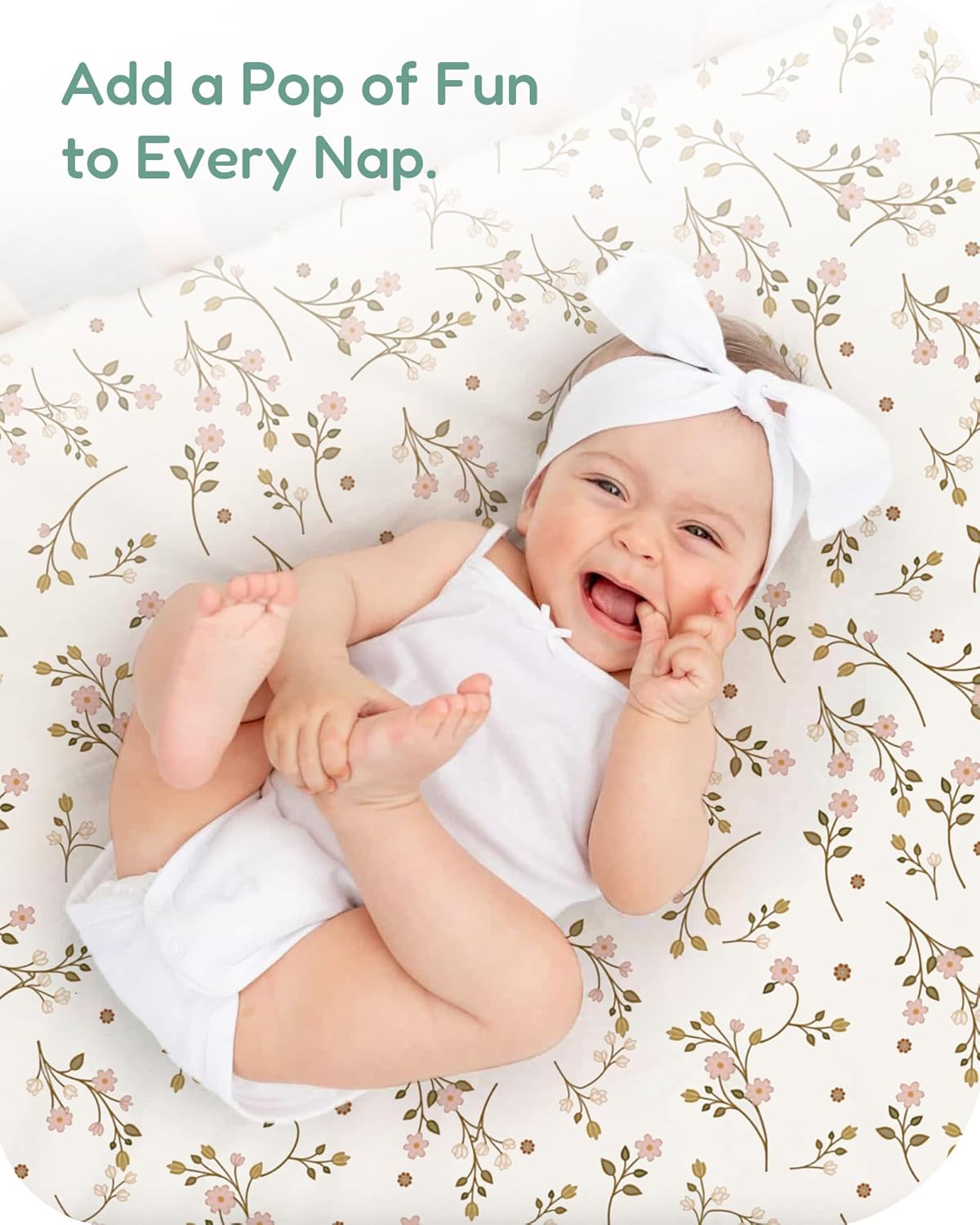 Baby Crib Sheets Boy Girl for Standard Crib Mattress - Pink Vintage Floral&Beige, Soft Jersey Knit, Breathable and Cozy, Fits 28''x52''x9'' Deep Pocket