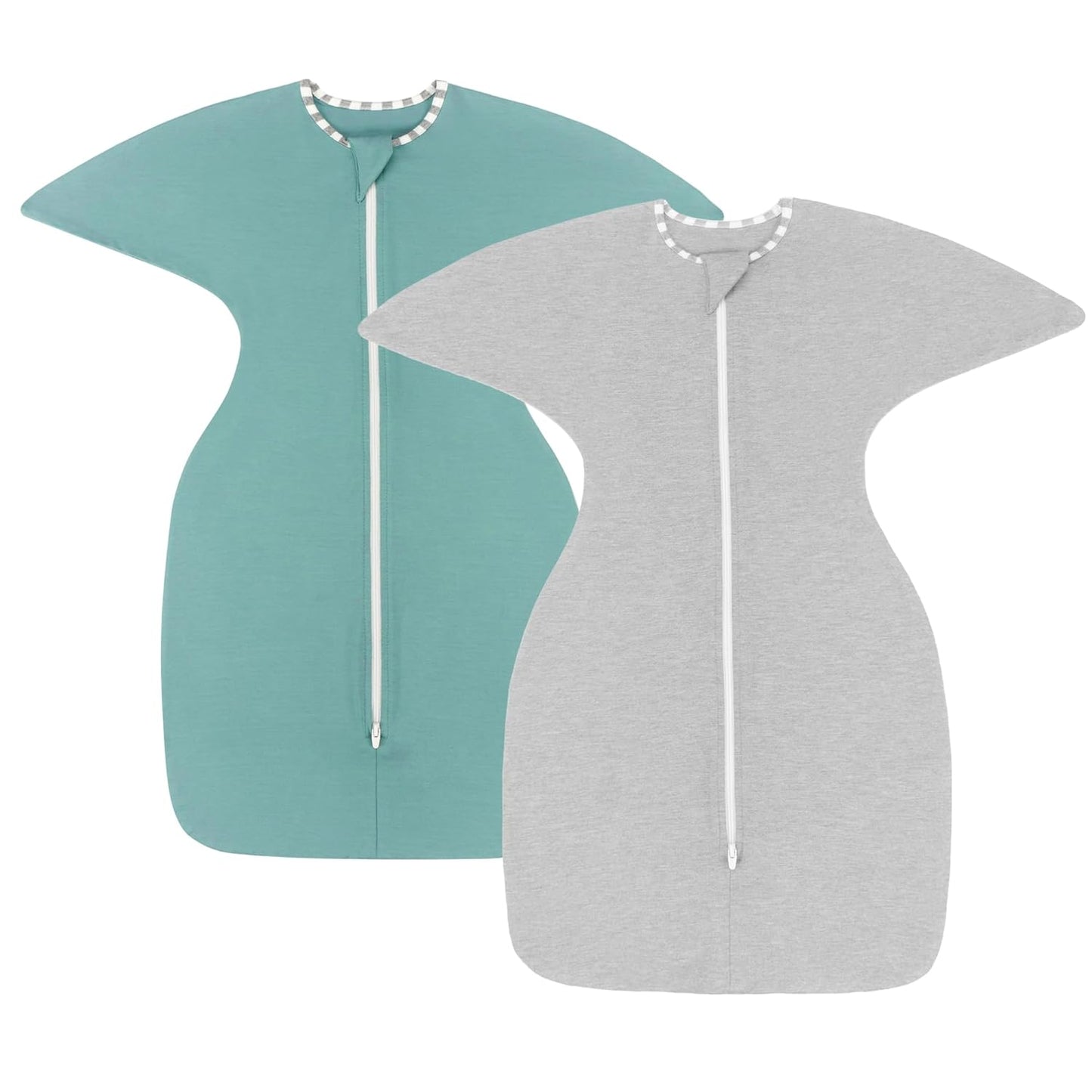 PuppyPaws Baby Sleep Sack 2-Pack Set, Transitional Swaddle, Sleep Sack 9-15 Months, Wearable Blanket Baby with 2-Way Zipper Summer, 95% Rayon derived from Bamboo, 5% Spandex