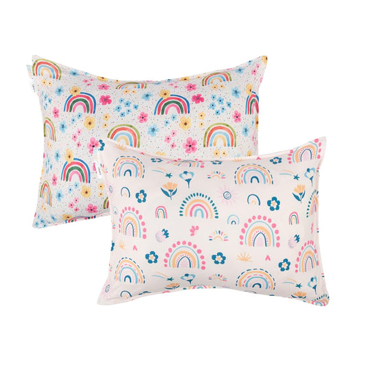 ALVABABY Toddler Pillowcases Stretchy Soft Kids Pillow Cover 2 Pack Fit 13"x 18" or 12"x18" Envelope for Girl Boy Sleepy Travel