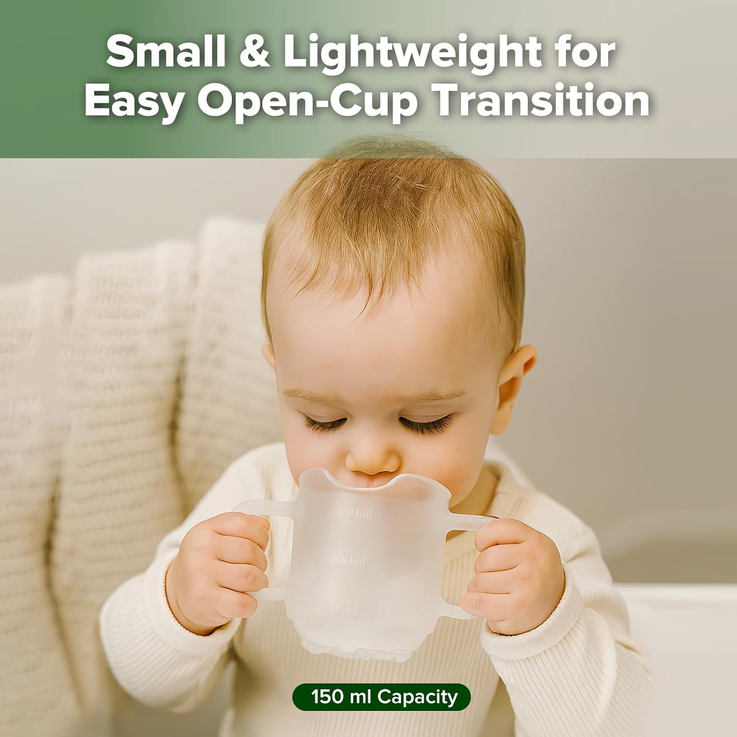 haakaa Silicone Toddler Cups, BPA Free Drop-proof Training Cups for Baby 6 Months+, 5 Ounce