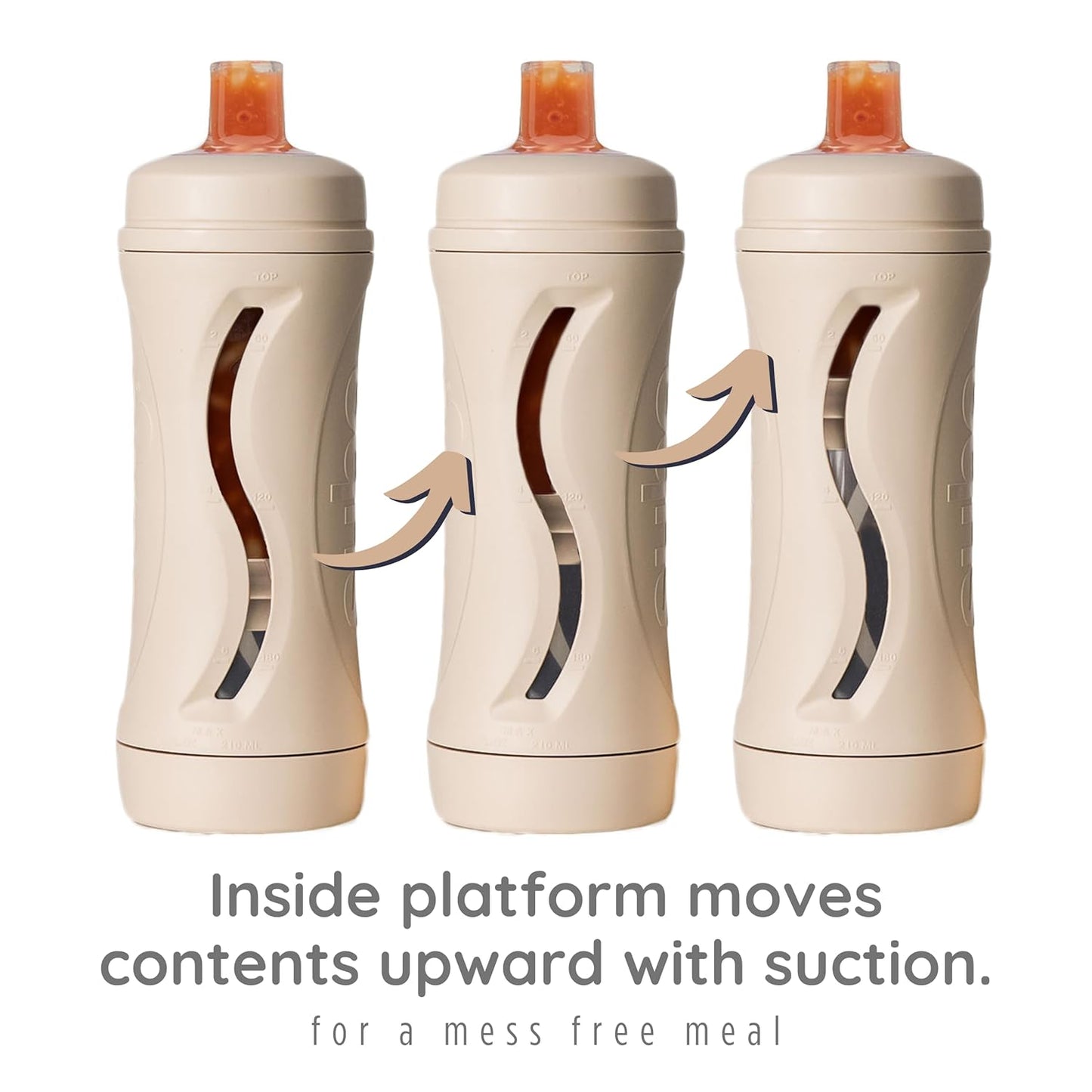 Subo Baby Food Bottle Starter Set | No Mess Baby Toddler Self Feeder | Squeeze Free Design for Purees, Smoothies, Yogurt, Oatmeal, or Thickened Liquids | Reusable Silicone Washable Cup (Oatmeal)