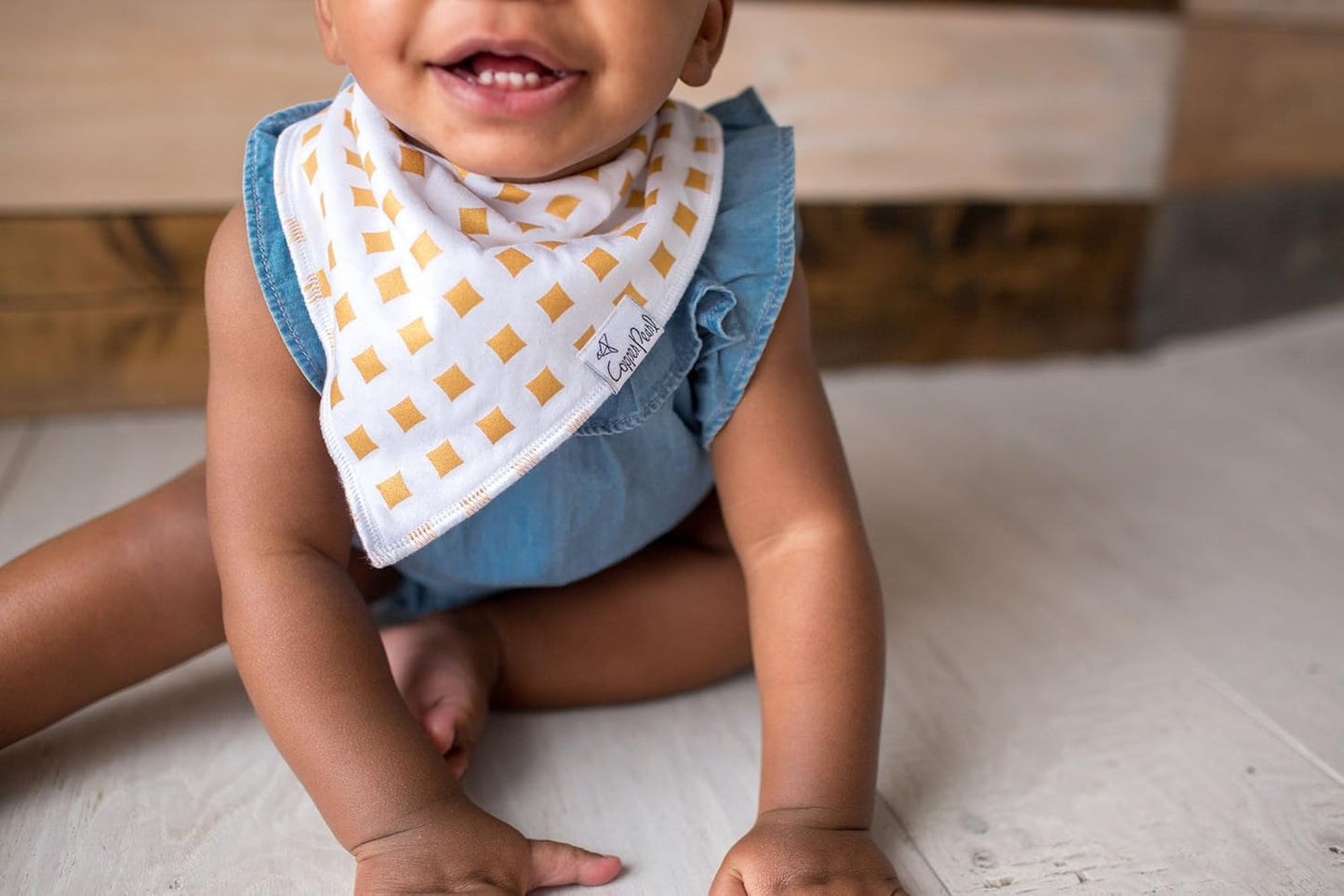 Copper Pearl 6 Pack Soft Cotton Baby Bibs for Drooling and Teething, Absorbent Drool Bibs for Baby Girl, Adjustable to Fit Newborns to Toddlers, Tons of Styles (Amelia Set)