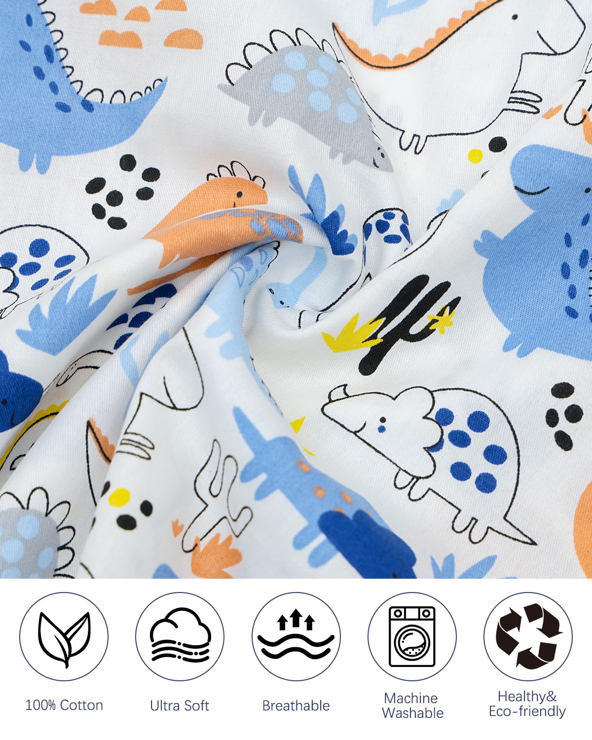 ALVABABY Toddler Pillowcases 2 Pack Organic Cotton Kids Pillow Cover Fit 13"x 18" or 12"x19" Envelope for Girl Boy Sleepy Travel