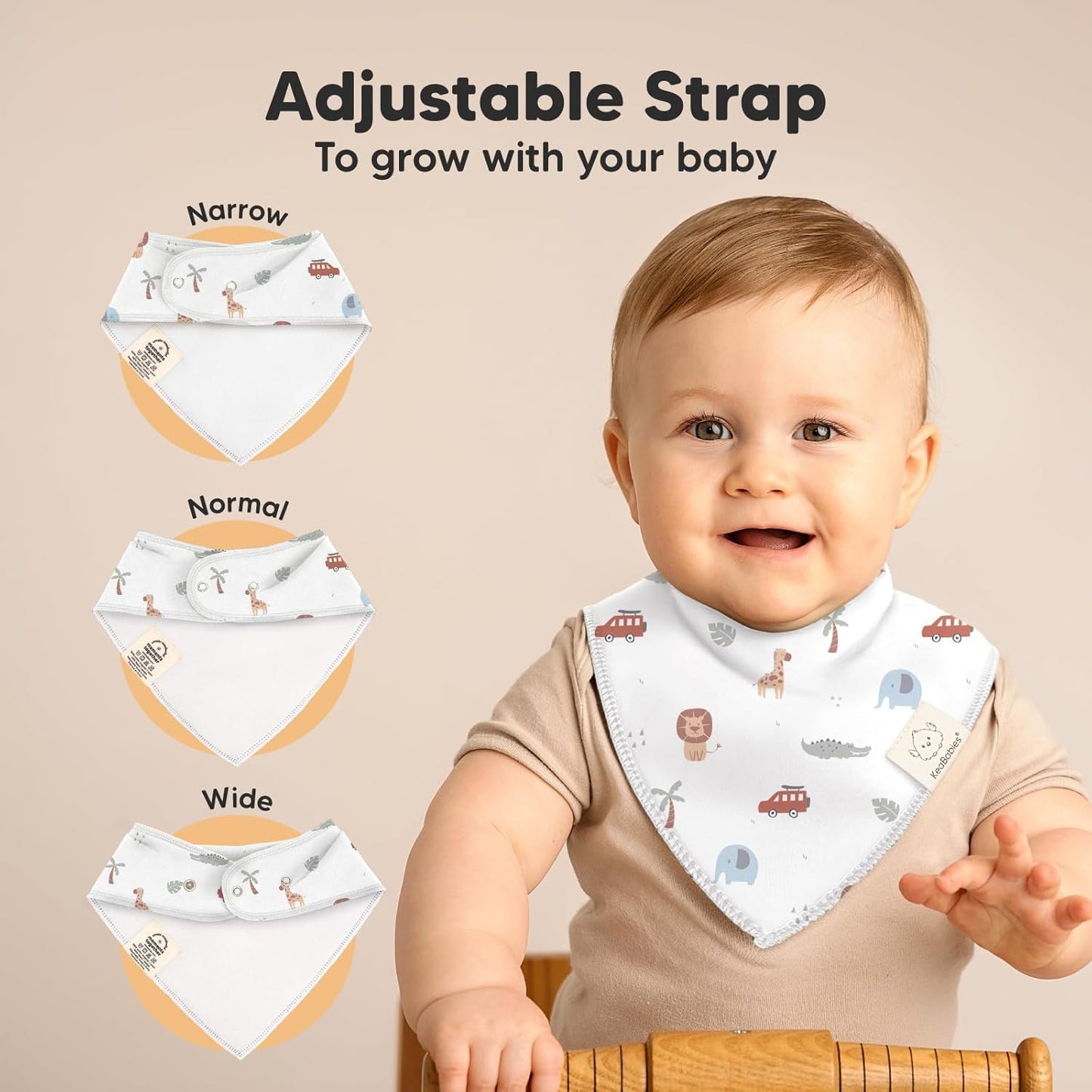 8-Pack Organic Baby Bandana Bibs for Boys, Girls - Super Absorbent Triangle Baby Bibs for Drooling and Teething Infant, 100% Cotton Extra Soft for Newborn, Infant 0-36 Months (Wilderness)