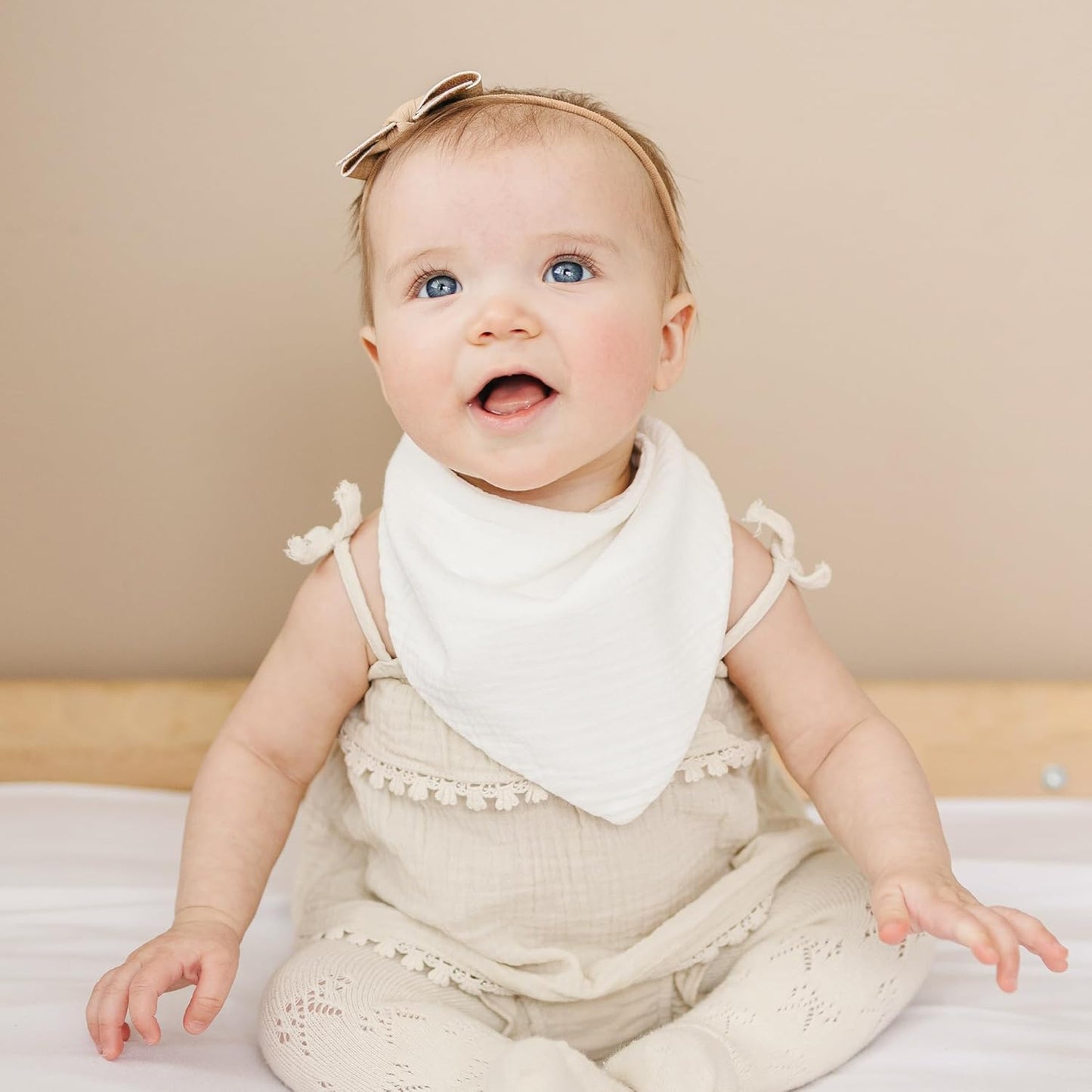 Konssy Muslin Baby Bibs 10 Pack Baby Bandana Drool Bibs 100% Cotton for Unisex Boys and Girls, Soft Absorbent Set for Teething and Drooling