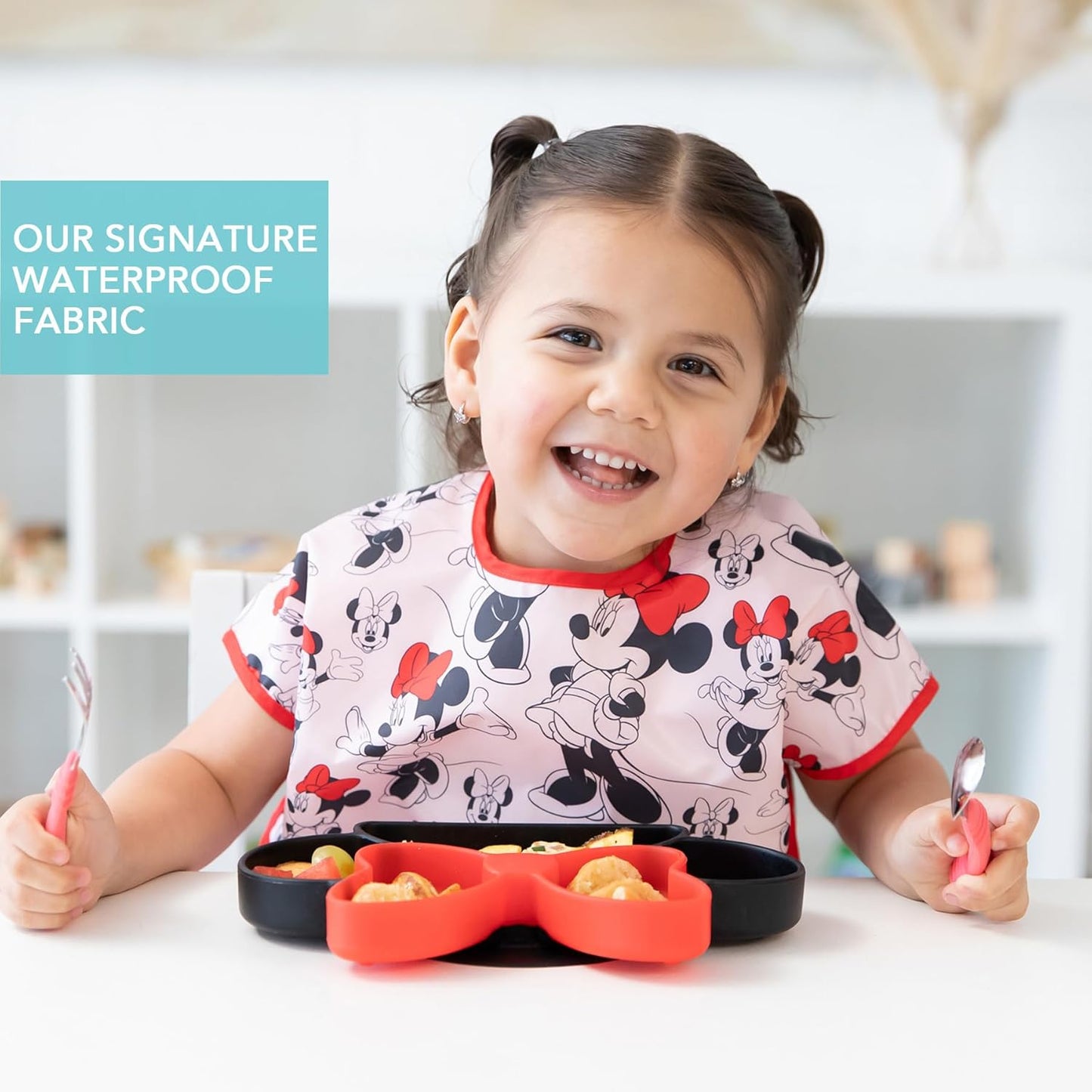 Bumkins Bibs - Toddler Bibs, Waterproof, Large for 1-3 Years, Short Sleeve