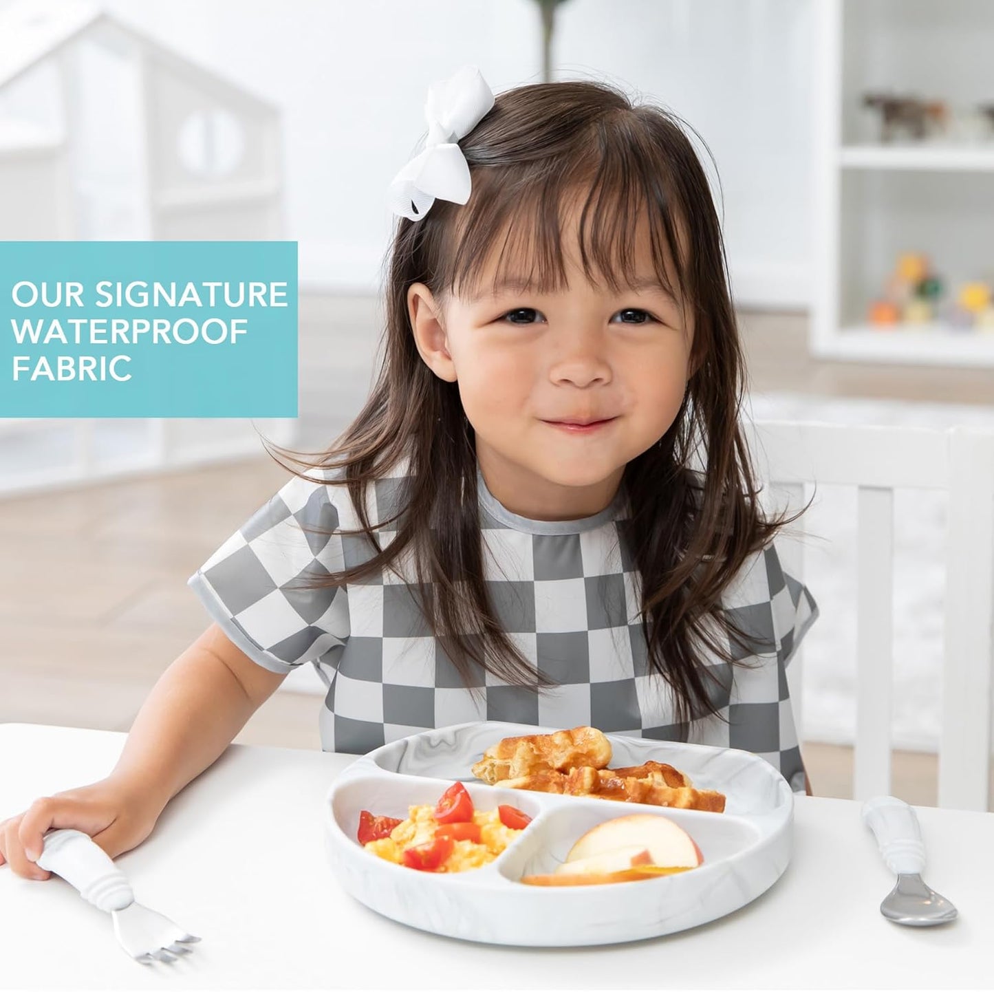 Bumkins Bibs - Toddler Bibs, Waterproof, Large for 1-3 Years, Short Sleeve