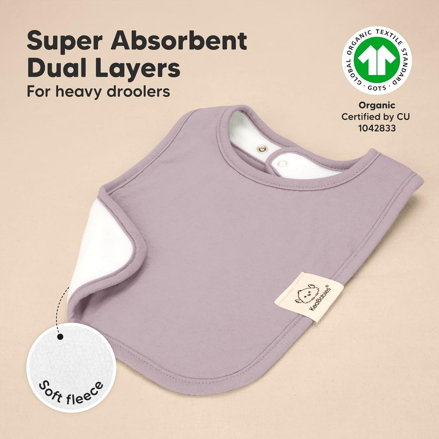 KeaBabies 8-Pack Organic Baby Bibs for Boys, Girls - Super Absorbent Cotton Drool Bibs for Baby Girl & Boy, Teething Toddler, Drooling Newborn, Ultra Soft & Machine Washable (Embrace)