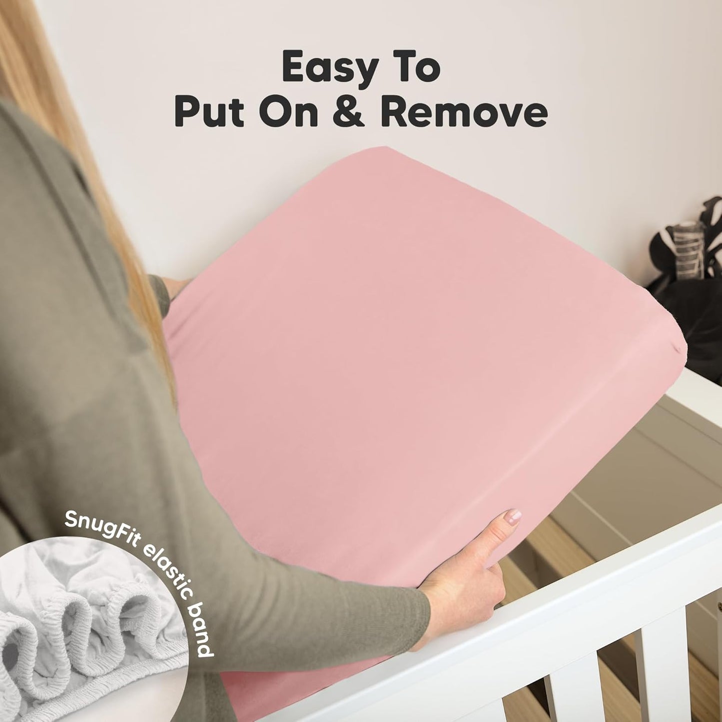 KeaBabies 2-Pack Organic Crib Sheets for Boys, Girls - 52x28 Fitted Crib Mattress Sheet Neutral, Breathable Jersey Cotton Cover for Baby Bed, Toddler Mattress, Soft & Cute Prints (Rose)