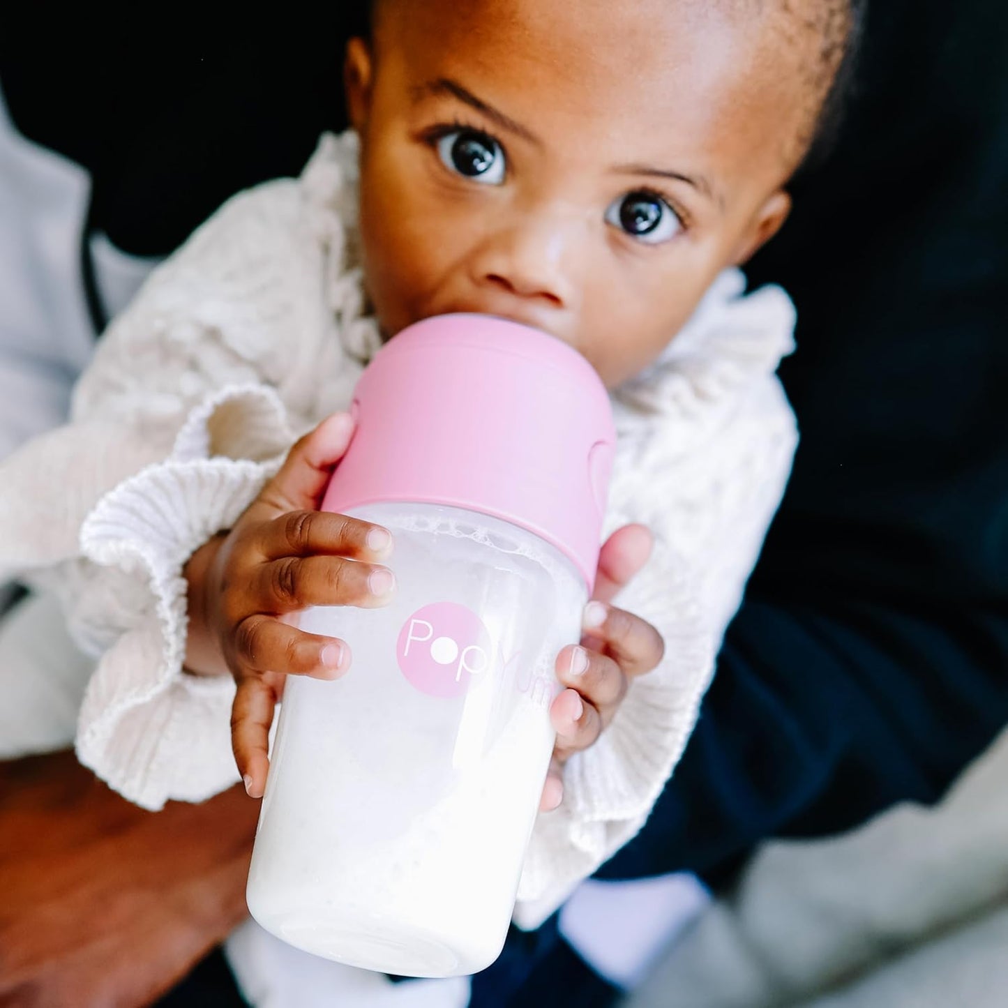 PopYum 9 oz Pink Anti-Colic Formula Making/Mixing/Dispenser Baby Bottles, 3-Pack with #2 Medium Flow Nipples, 260 ml, BPA-Free, Natural Latch