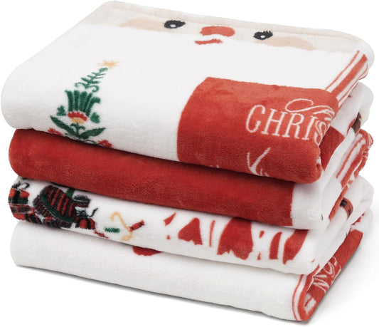 PHF Printed Fleece Blanket Twin Size, No Shed No Pilling Ultra Soft Plush Cozy Xmas Prints Theme Home Décor Flannel Blanket for Bed, Sofa, Couch and Gift, 66" x 90", Christmas Island