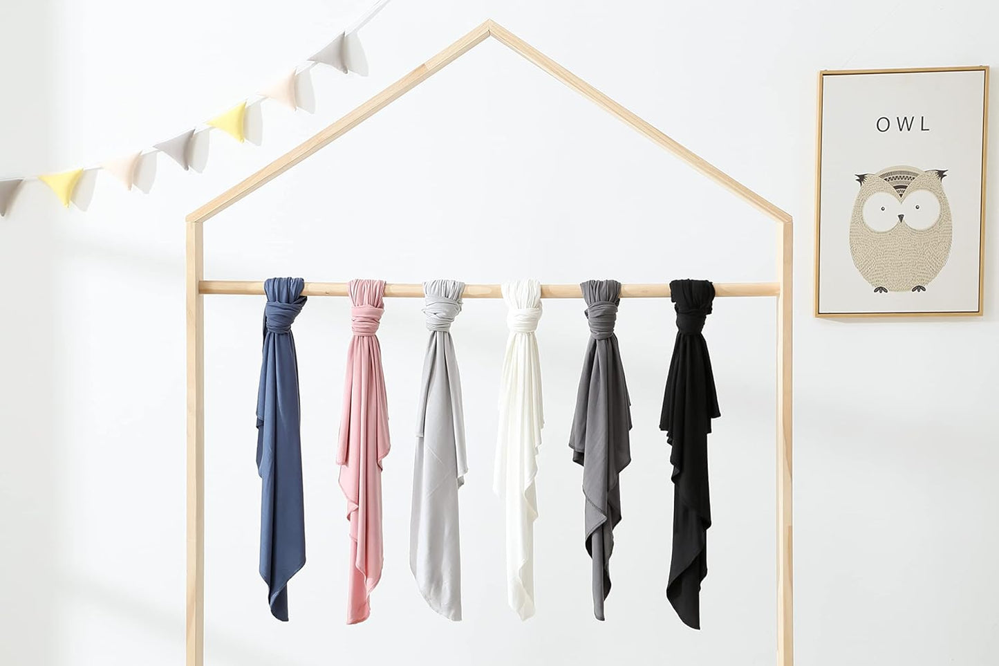 iEvolve Cotton Knitted Baby Swaddle Blanket with Hat Headband Set Newborn Swaddle Wrap Receiving Blankets for Baby Girl Boy 45" x 45"(Pink)