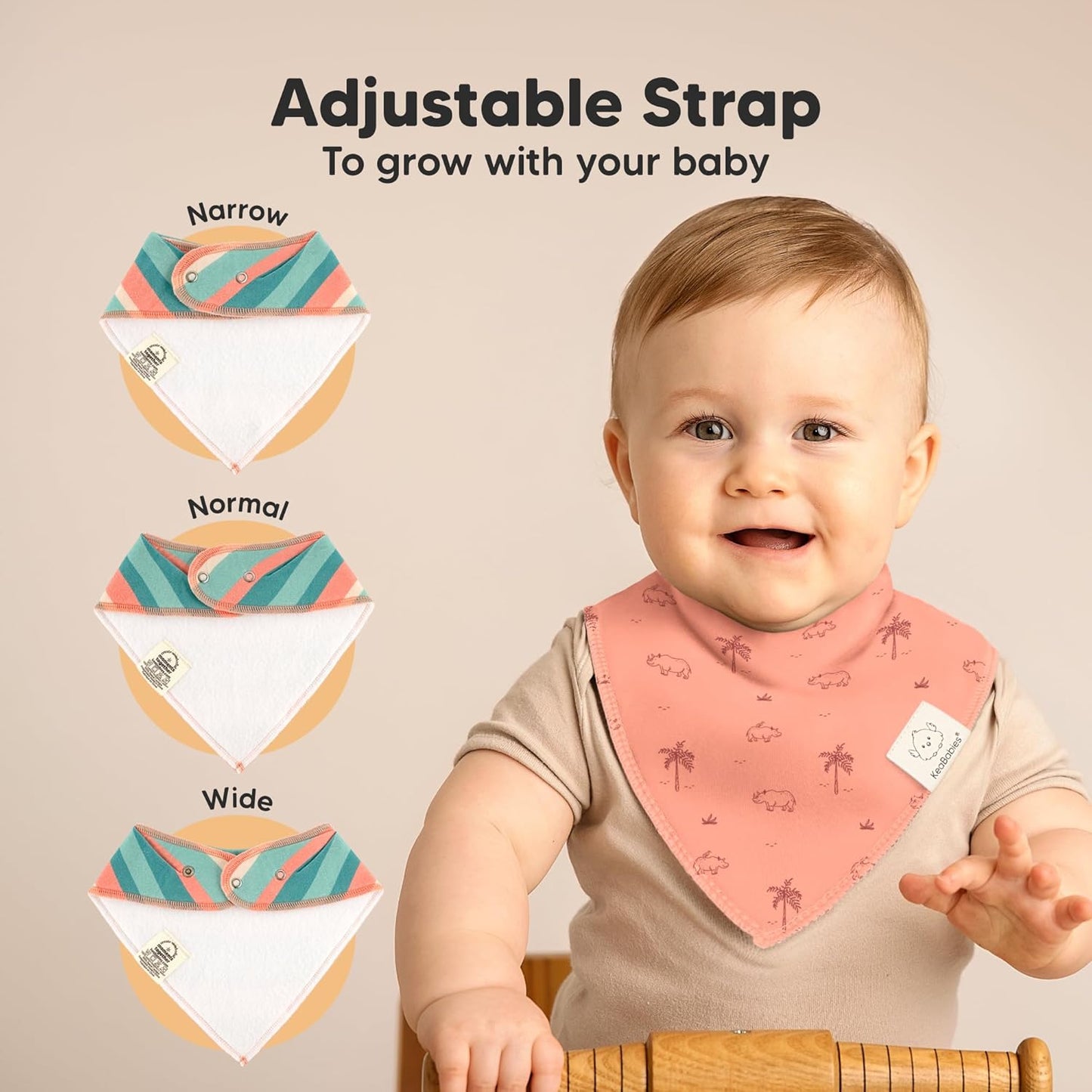 8-Pack Organic Baby Bandana Bibs for Boys, Girls - Super Absorbent Triangle Baby Bibs for Drooling and Teething Infant, 100% Cotton Extra Soft for Newborn, Infant 0-36 Months (Wildscape)