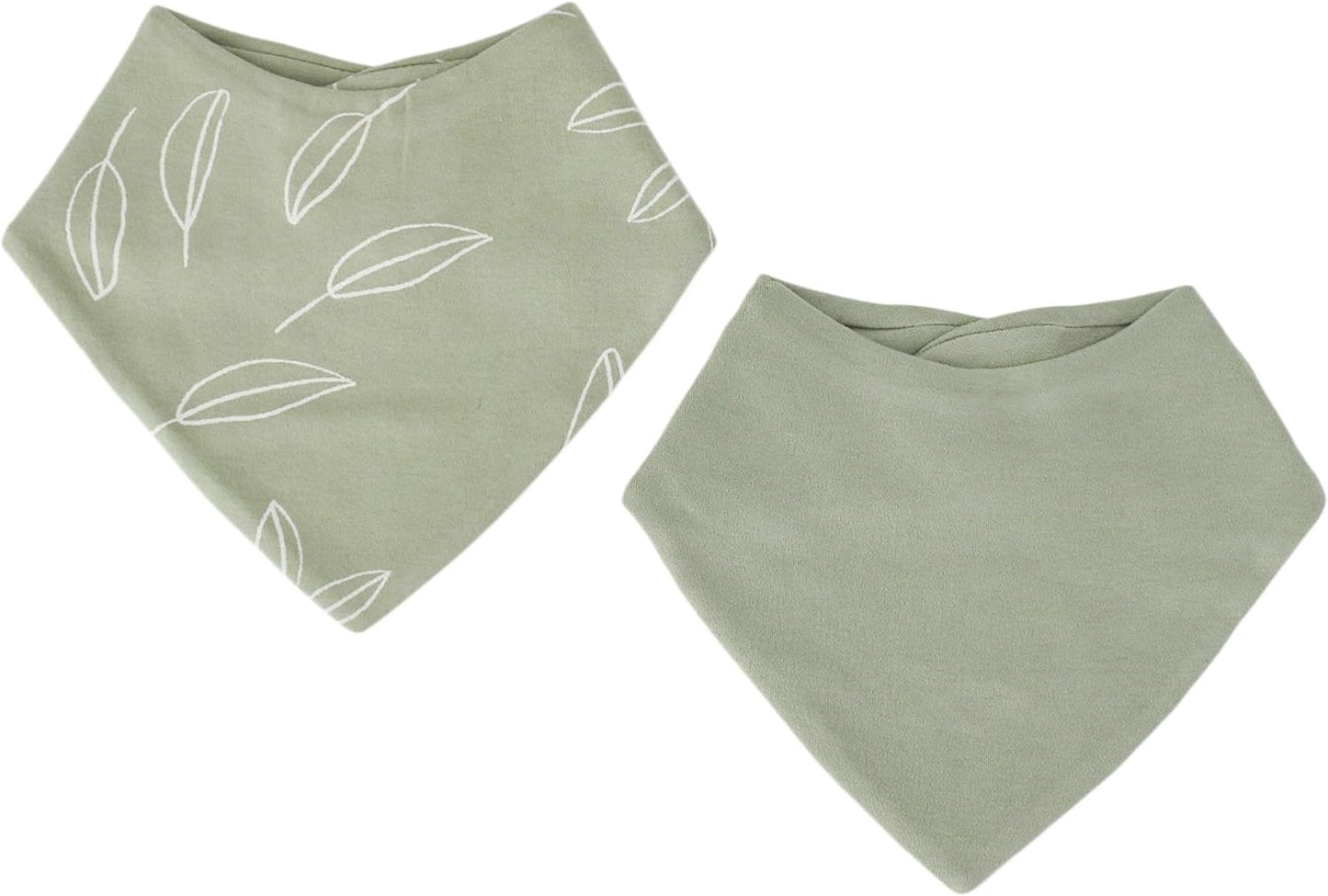 Woolino Merino Wool Baby Bibs - Highly Absorbent Bandana Bib with Cotton Outer Layer and Merino Wool Inner Layer - Pack of 2