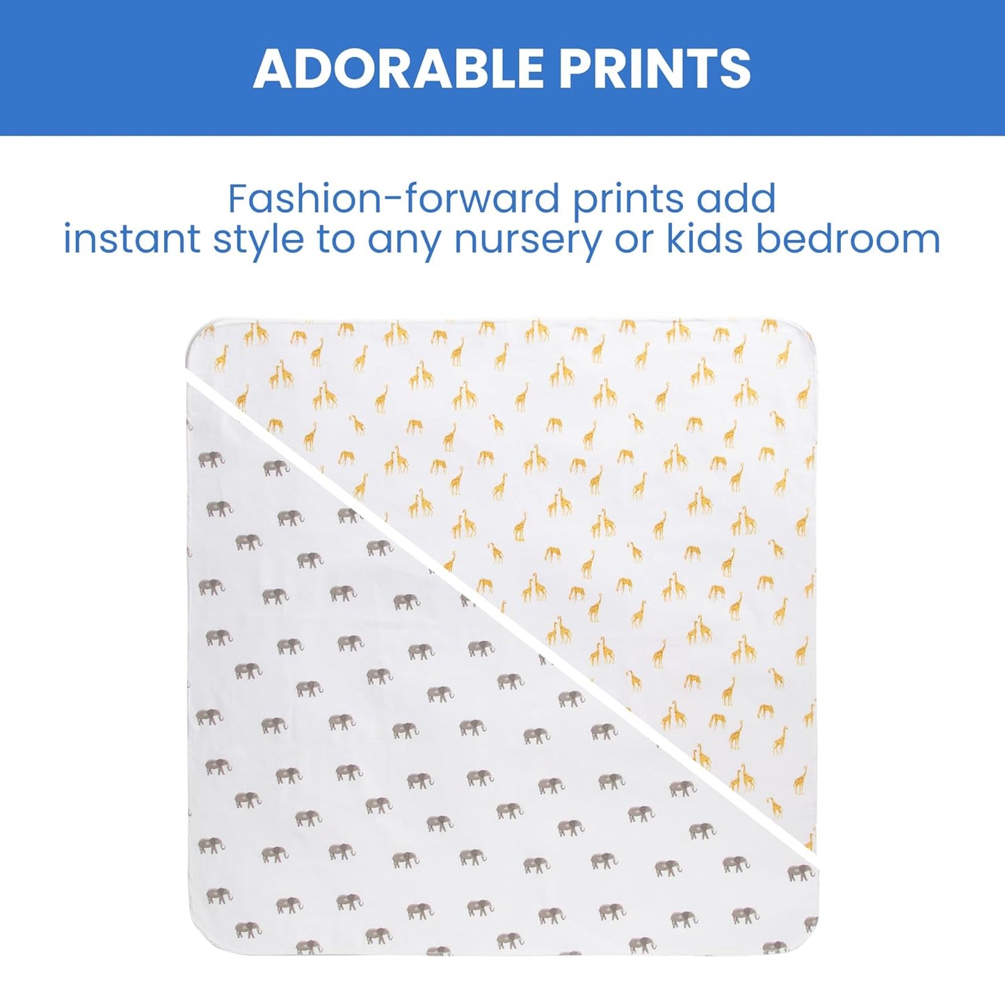 Delta Children 100% Cotton Flannel Baby Receiving Blankets for Girls and Boys – 30x30 Inches (Pack of 2), Safari Friends