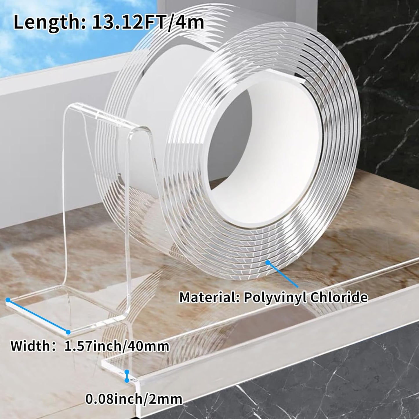 1.57 in x 13.12 FT,Edge Corner Protector Baby Proofing,Soft Clear Furniture Table Corner Guard & Edge Safety Cabinet Door Bumper,Crib Bumpers,Wall Protector