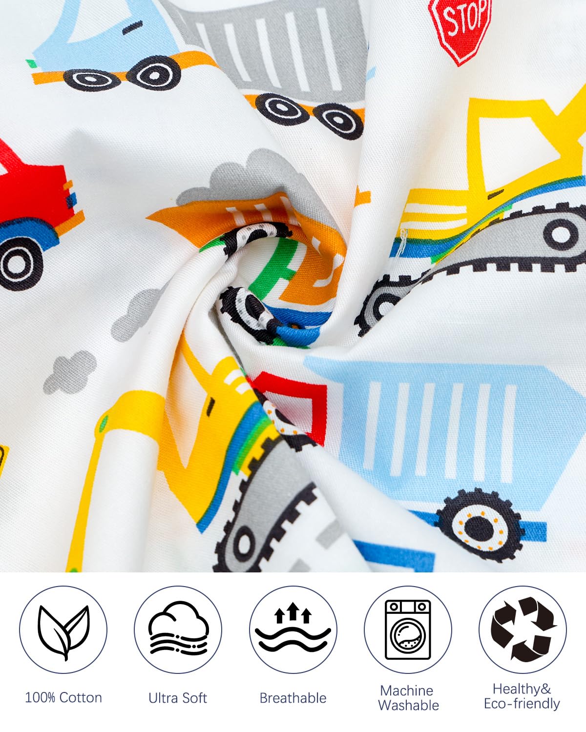 ALVABABY Toddler Pillowcases 2 Pack Organic Cotton Kids Pillow Cover Fit 13"x 18" or 12"x20" Envelope for Girl Boy Sleepy Travel