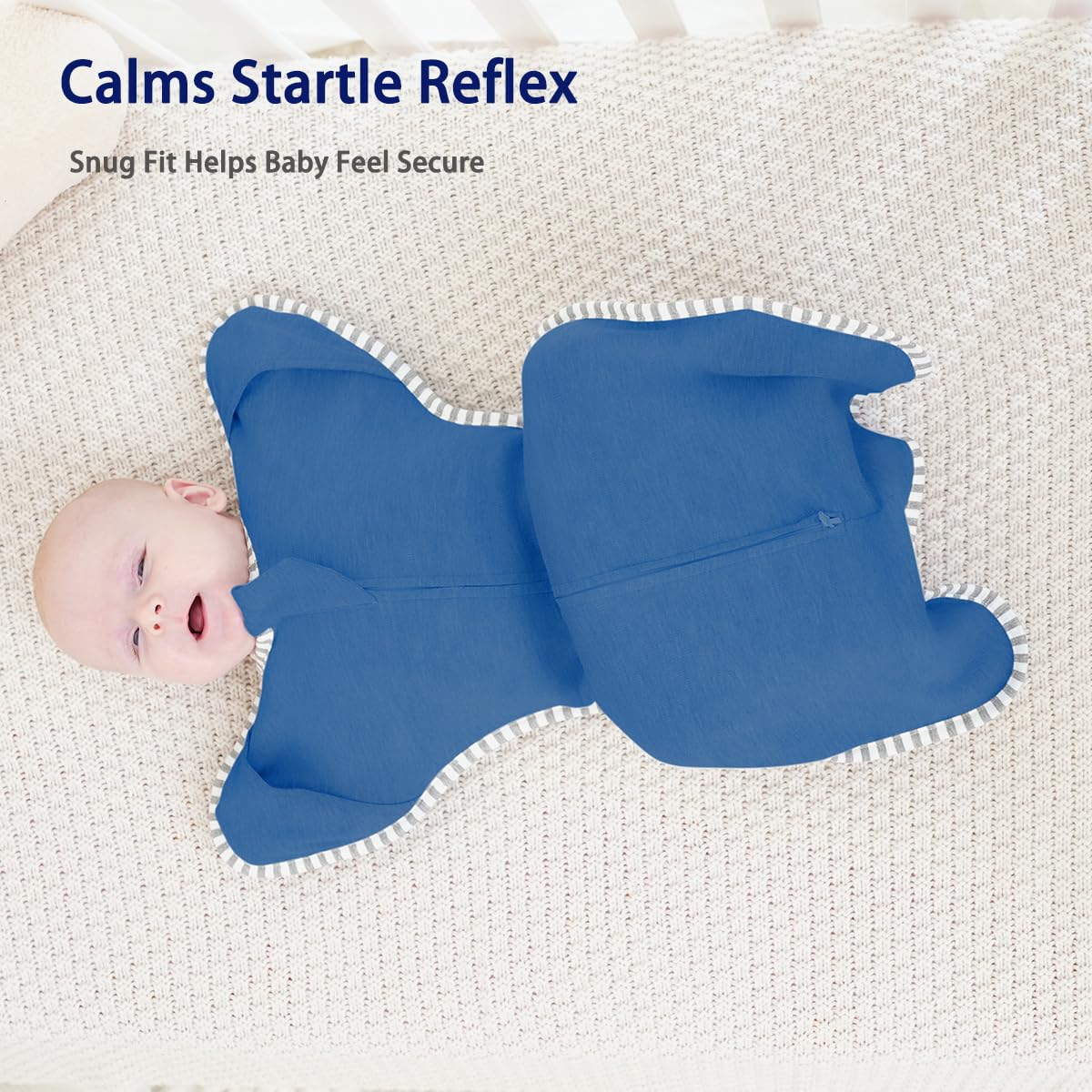 Transitional Swaddle 6-9 Months Baby Wearable Blanket, 2-Pack Infant Sleep Sack Arms up Swaddles with 2-Way Zipper Arms In/Out 100% Cotton 0.8 Tog Baby Transition Swaddle Sack (Large 20-27lbs)