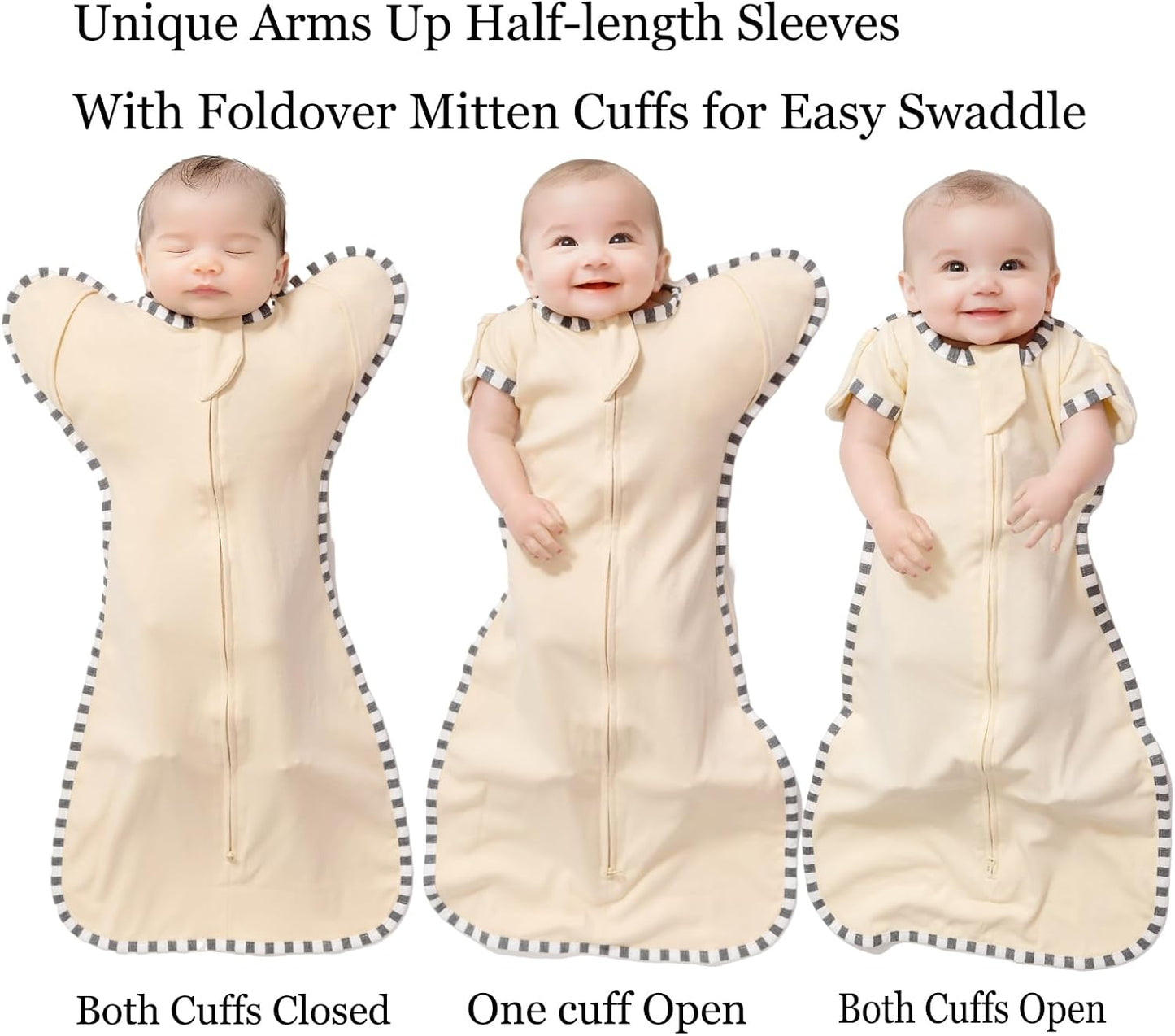 Baby Swaddle Blanket for Newborns and Infants,2-Piece Set Infant Pajamas,Bidirectional Zipper,Easy to Put On and Take Off