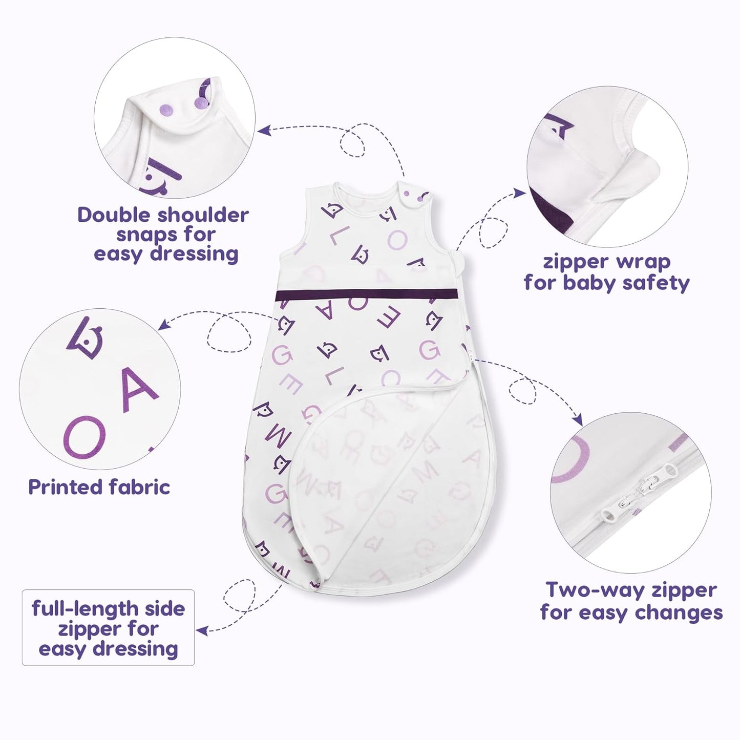 PuppyNap Baby Sleep Sack, Toddler Sleep Sack 2-Pack Set, Sleep Sack 18-24 Months, 100% Organic Cotton Sleep Sack with 2-Way Zipper.