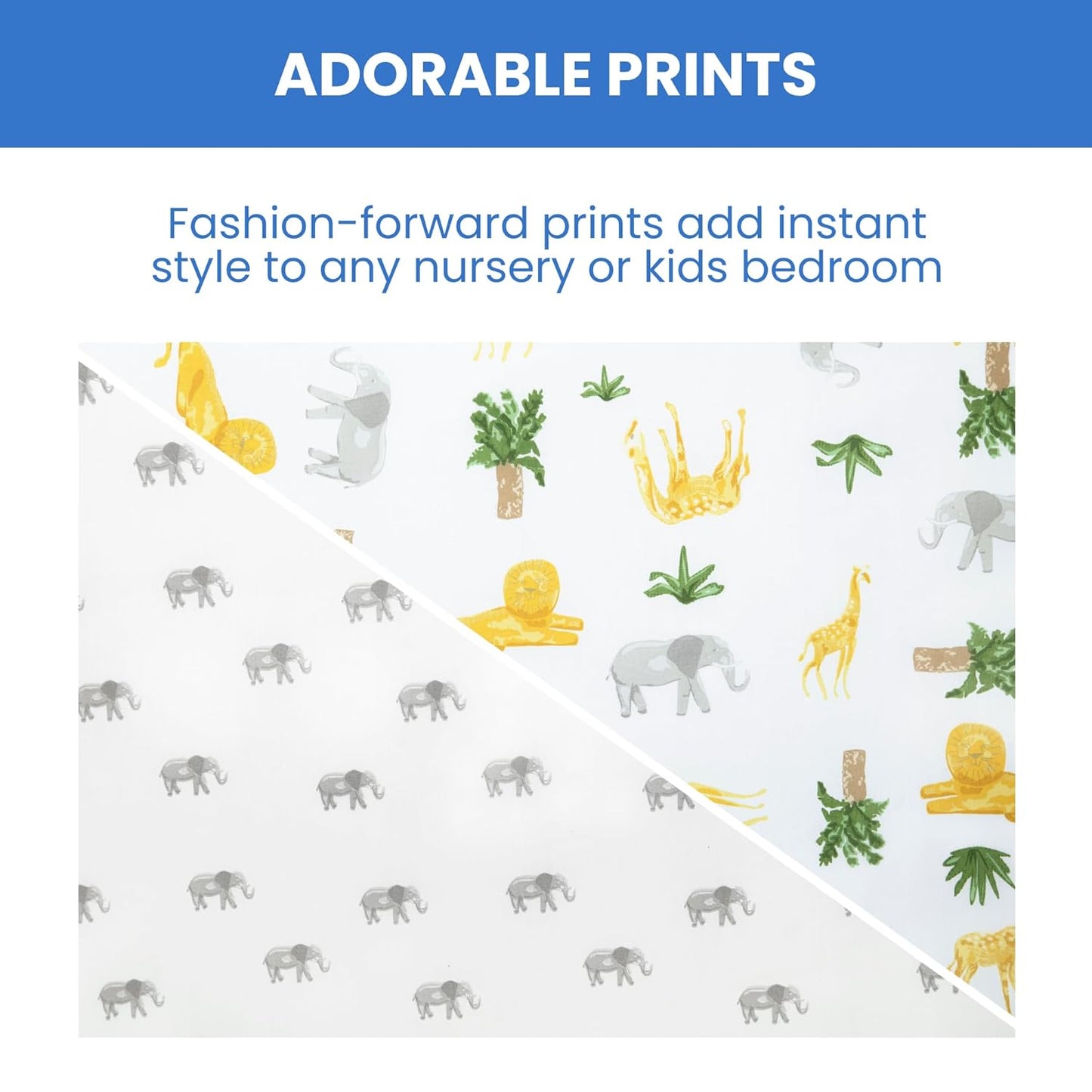 Delta Children Fitted Crib Sheets for Girls and Boys - Crib Sheet for Standard Crib and Toddler Mattresses - 28x52 Inch (Pack of 2), Safari Friends