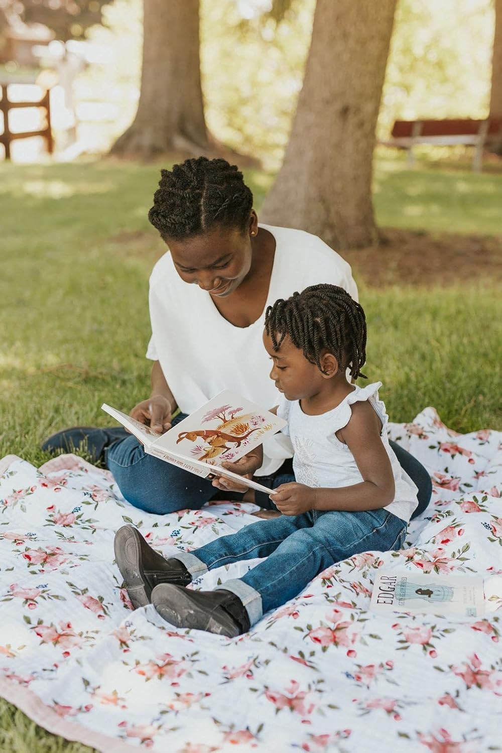 Little Unicorn Premium Quilted Throw | Super Soft, Multi-Layered Muslin XL Blanket| Great for Kids & Families (Watercolor Roses)