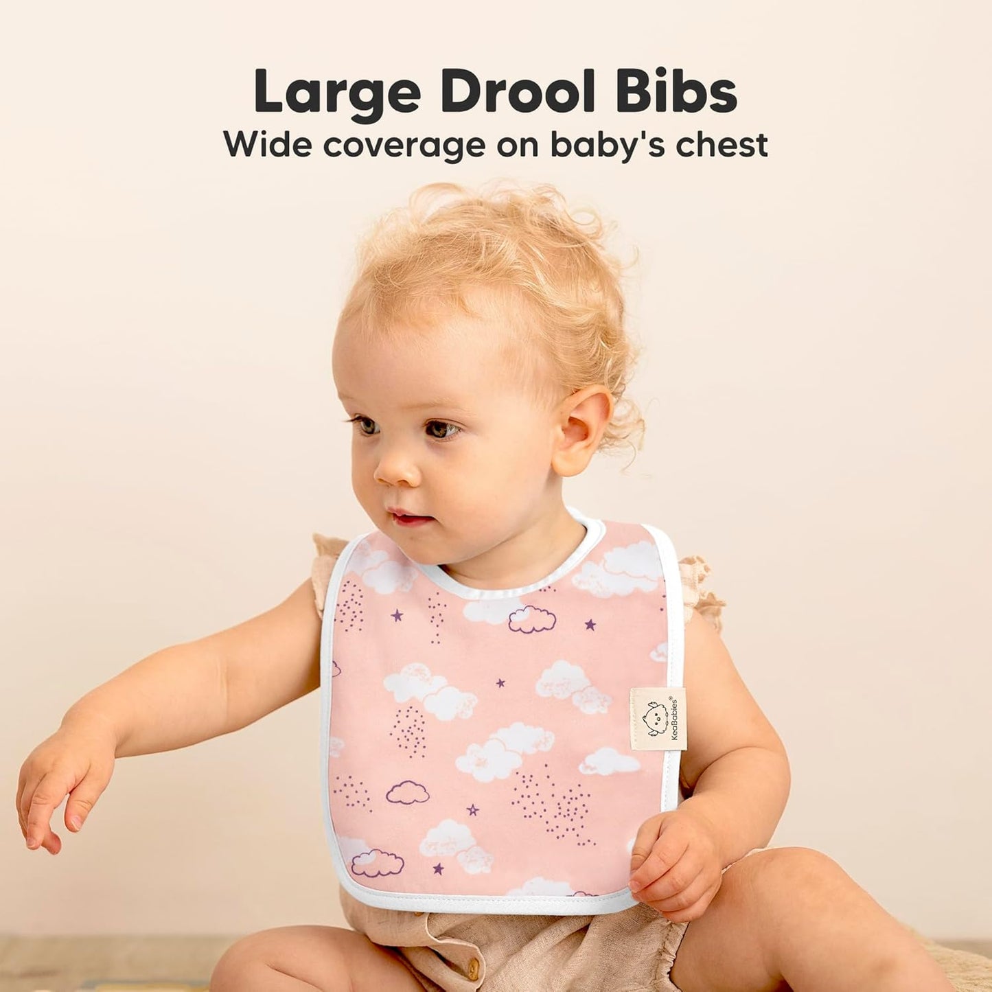 KeaBabies 8-Pack Organic Baby Bibs for Boys, Girls - Super Absorbent Cotton Drool Bibs for Baby Girl & Boy, Teething Toddler, Drooling Newborn, Ultra Soft & Machine Washable (Sweet Charm)