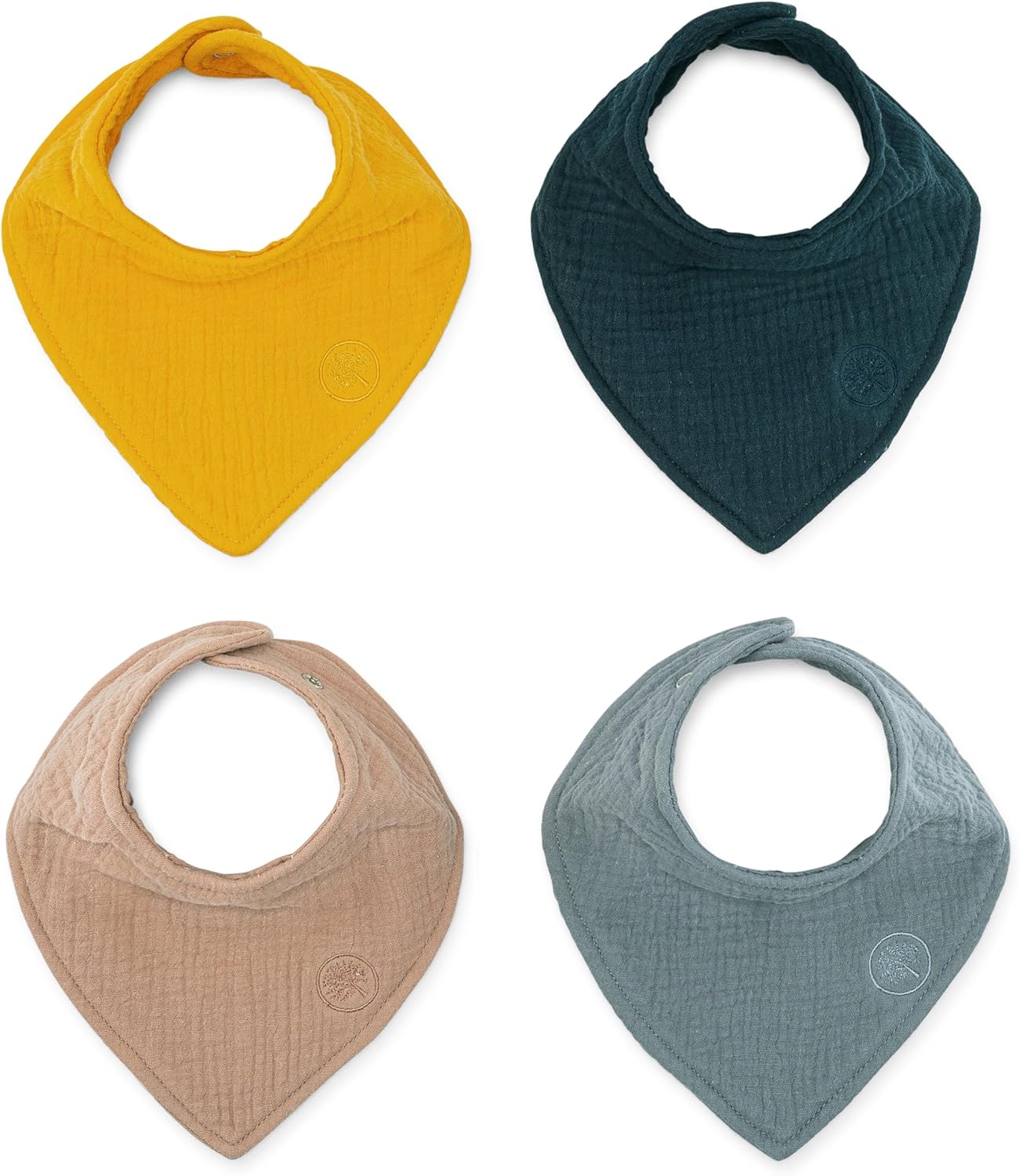 Parker Baby Muslin Bandana Drool Bibs | 100% Soft Muslin Cotton, Absorbent & Adjustable | Stylish Teething & Drooling Bibs