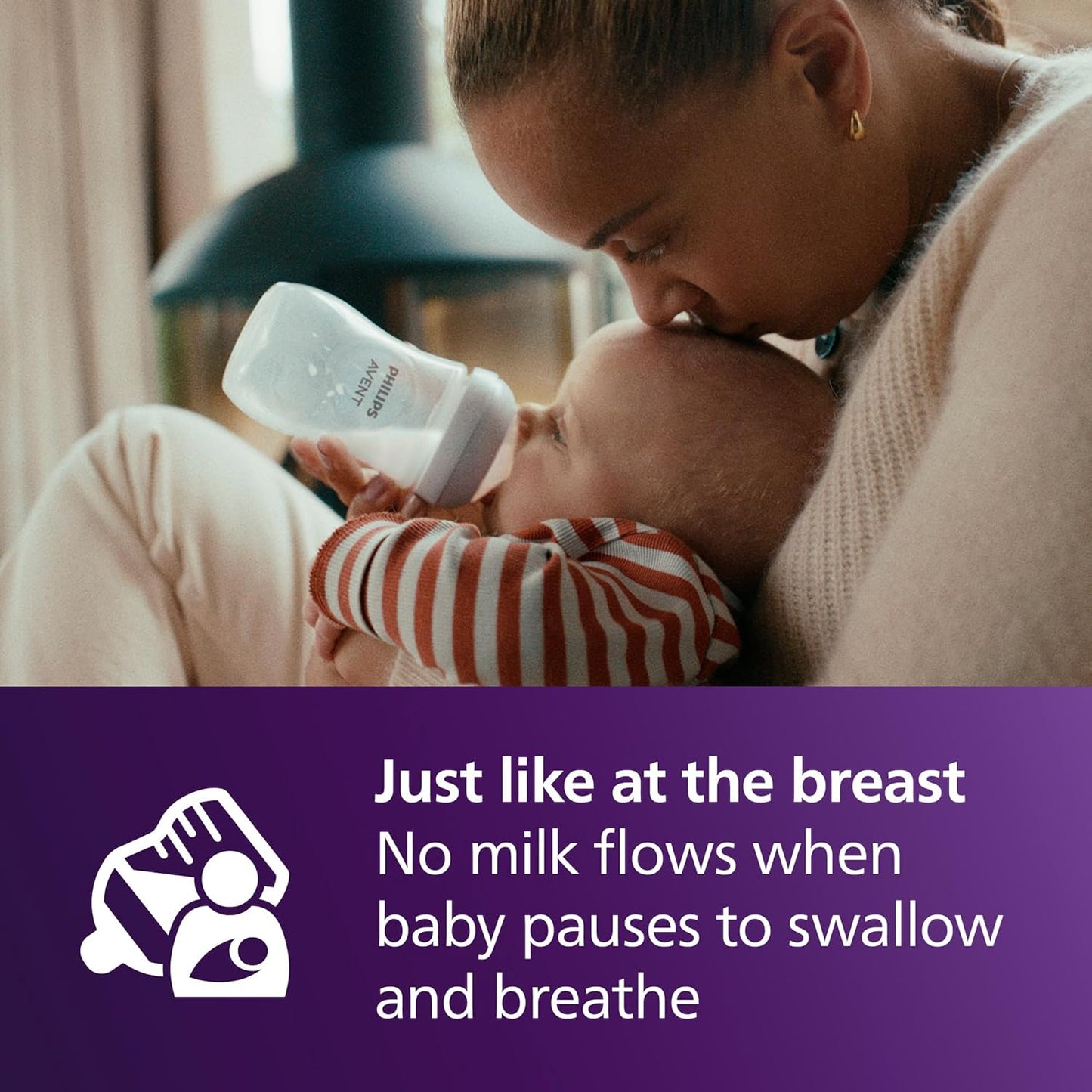 Philips Avent Natural Baby Bottles with Natural Response Nipples (Medium Flow, Flow 3), 9oz, 4-Pack, SCY903/04