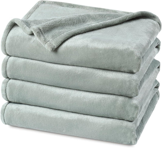 PHF Ultra Soft Fleece Blanket Queen Size, No Shed No Pilling Luxury Plush Cozy 300GSM Lightweight Blanket for Bed, Couch, Chair, Sofa Suitable for All Season, 90" x 90", Sage Green