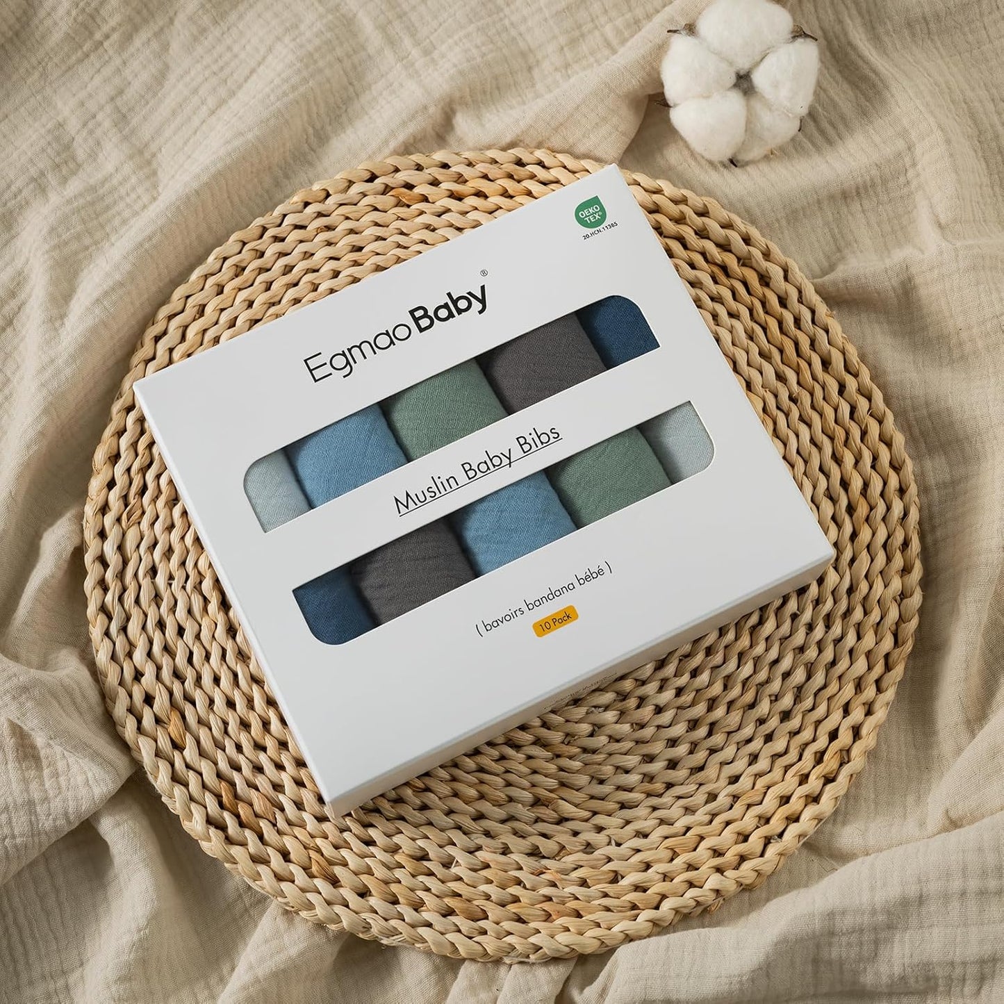 Muslin Baby Bibs for Boys Girls,10 Pack Super Absorbent Baby Bandana Drool Bibs Set for Teething and Drooling,100% Cotton Soft for Infant,Newborn