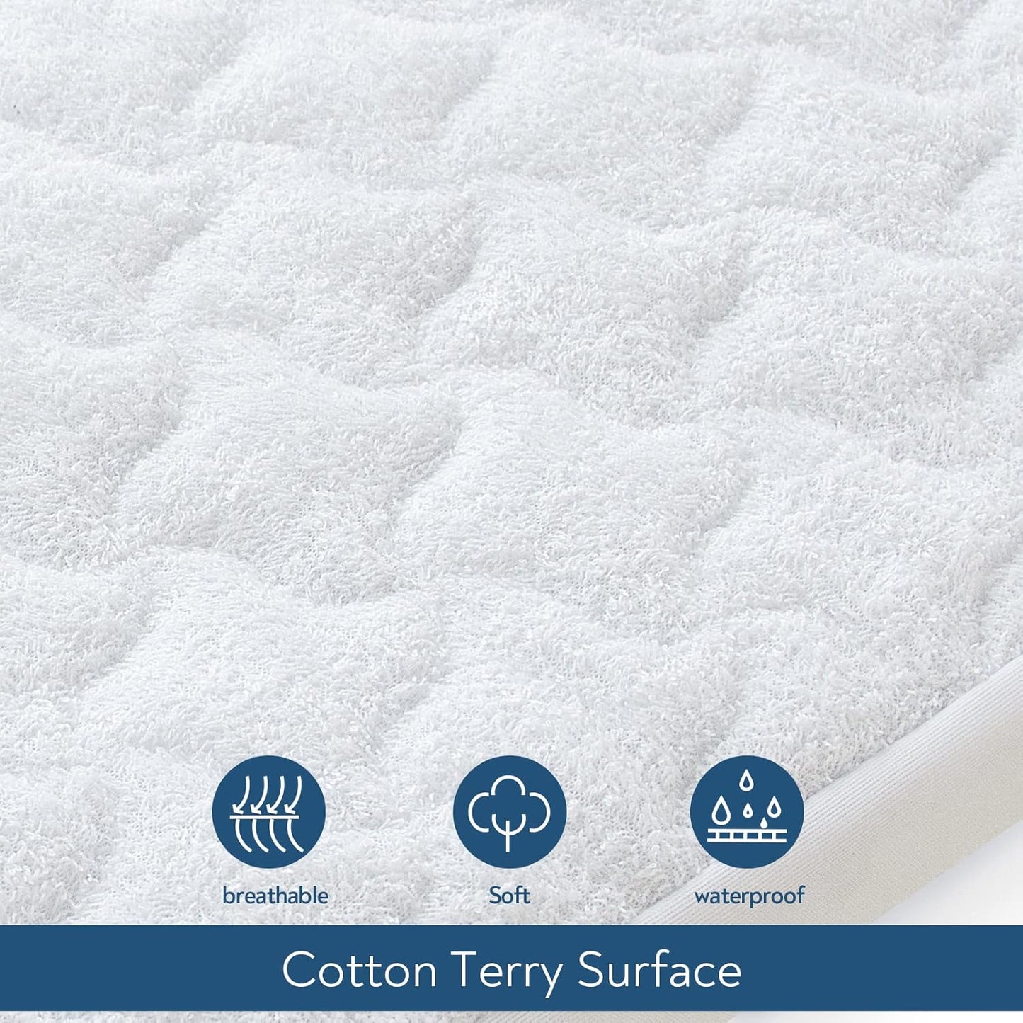Pack and Play Mattress Pad Protector 38" x 26", 2 Pack Waterproof Pack and Play Cover Sheets, Compatible with Graco Pack n Play, Baby Trend, Dream On Me & Pamo Babe, Quilted Cotton Terry Surface