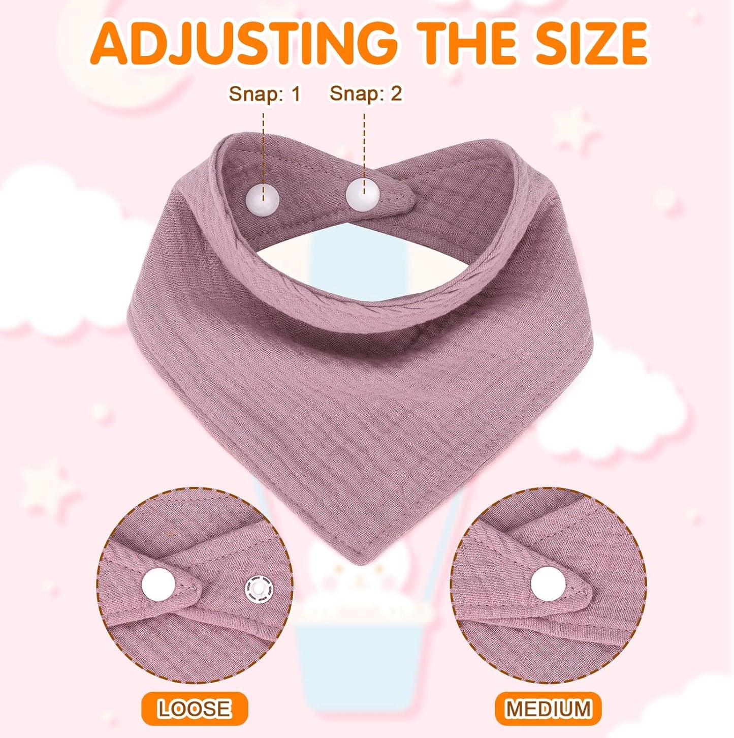 Accmor 10 Pack Muslin Baby Bibs 100% Cotton Bandana Drool Bibs for Baby Girls BoysTeething and Drooling