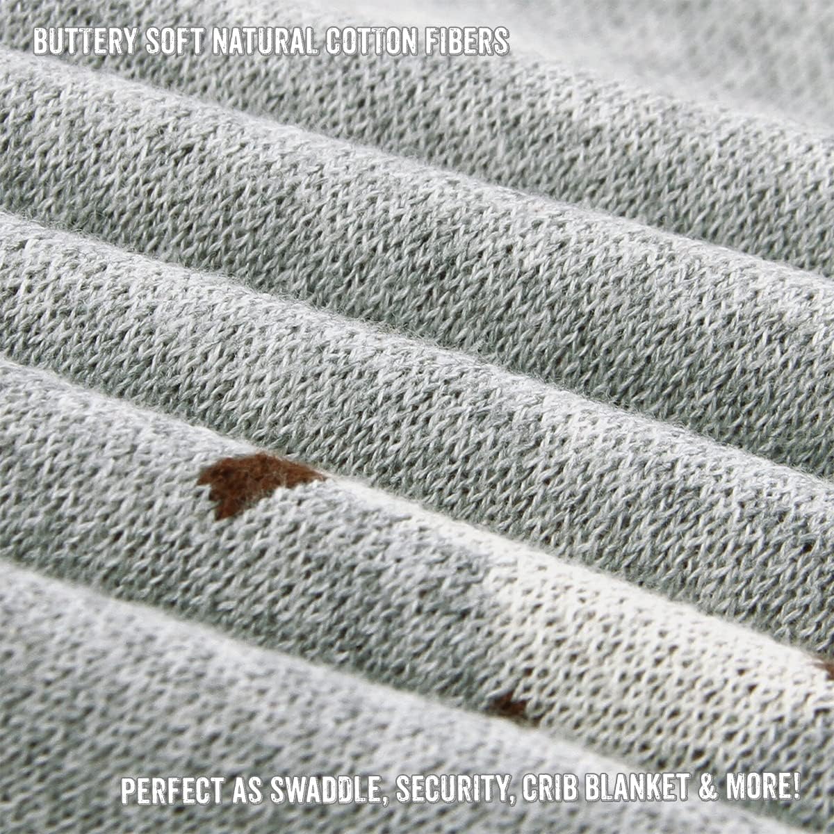 Knit Baby Swaddle Blanket - 100% Cotton Soft Cozy Lightweight Unisex Receiving Swaddling Crib Stroller Quilt Blanket for Shower Gift Registry for Newborns Infants & Toddlers (Sheep - Grey)