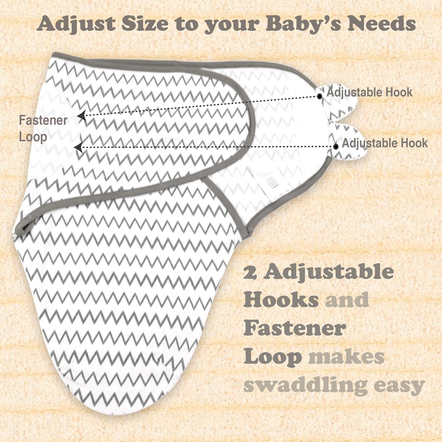 Bublo Baby Swaddles for Newborns – 3-Pack Infant Swaddles 0-3 Months – Adjustable Swaddle Sleep Sack with Zipper – Soft Cotton Baby Wrap for Safe & Cozy Sleep (Aqua)