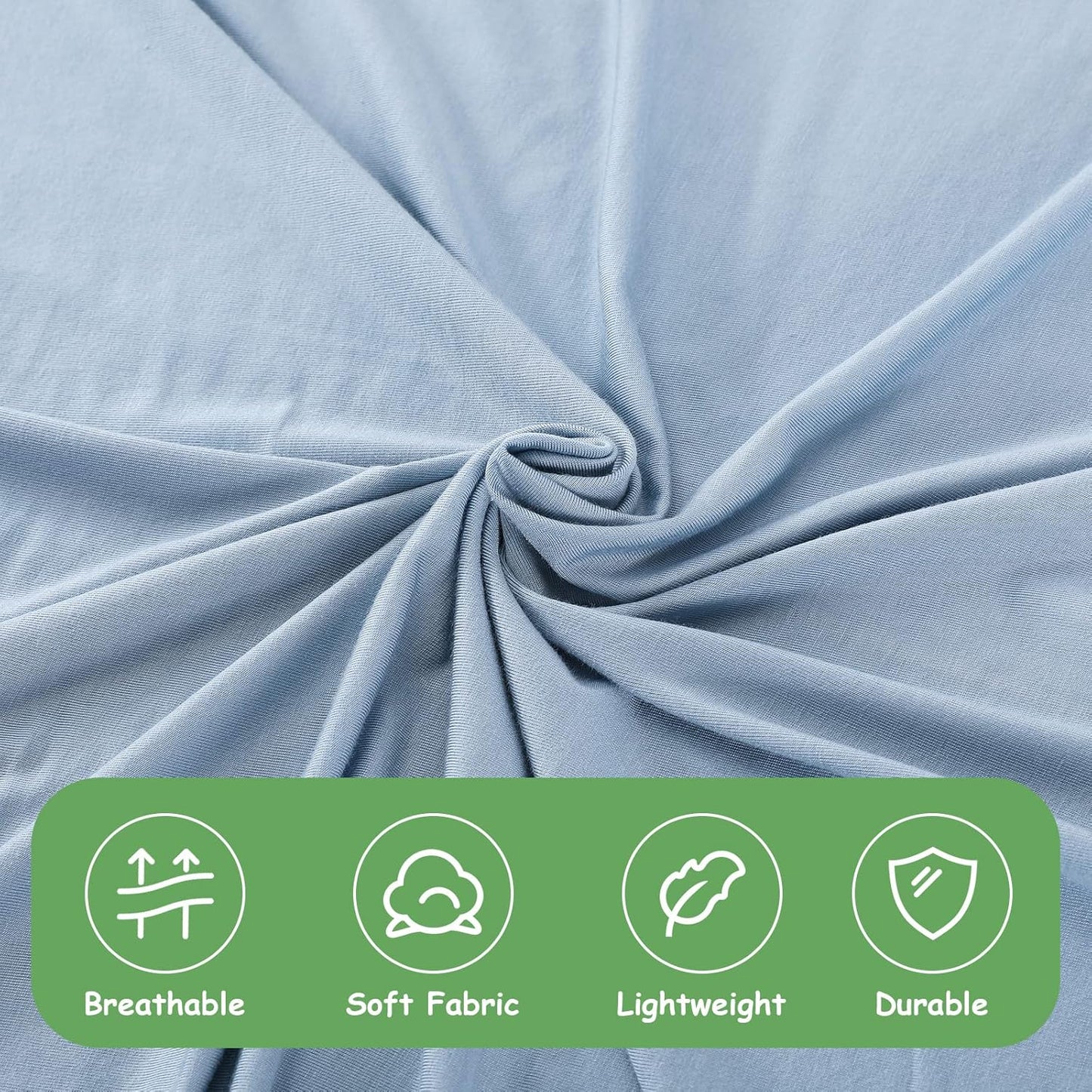 iEvolve Cotton Knitted Baby Swaddle Blanket with Hat Headband Set Newborn Swaddle Wrap Receiving Blankets for Baby Girl Boy 45" x 45"(Lightblue)