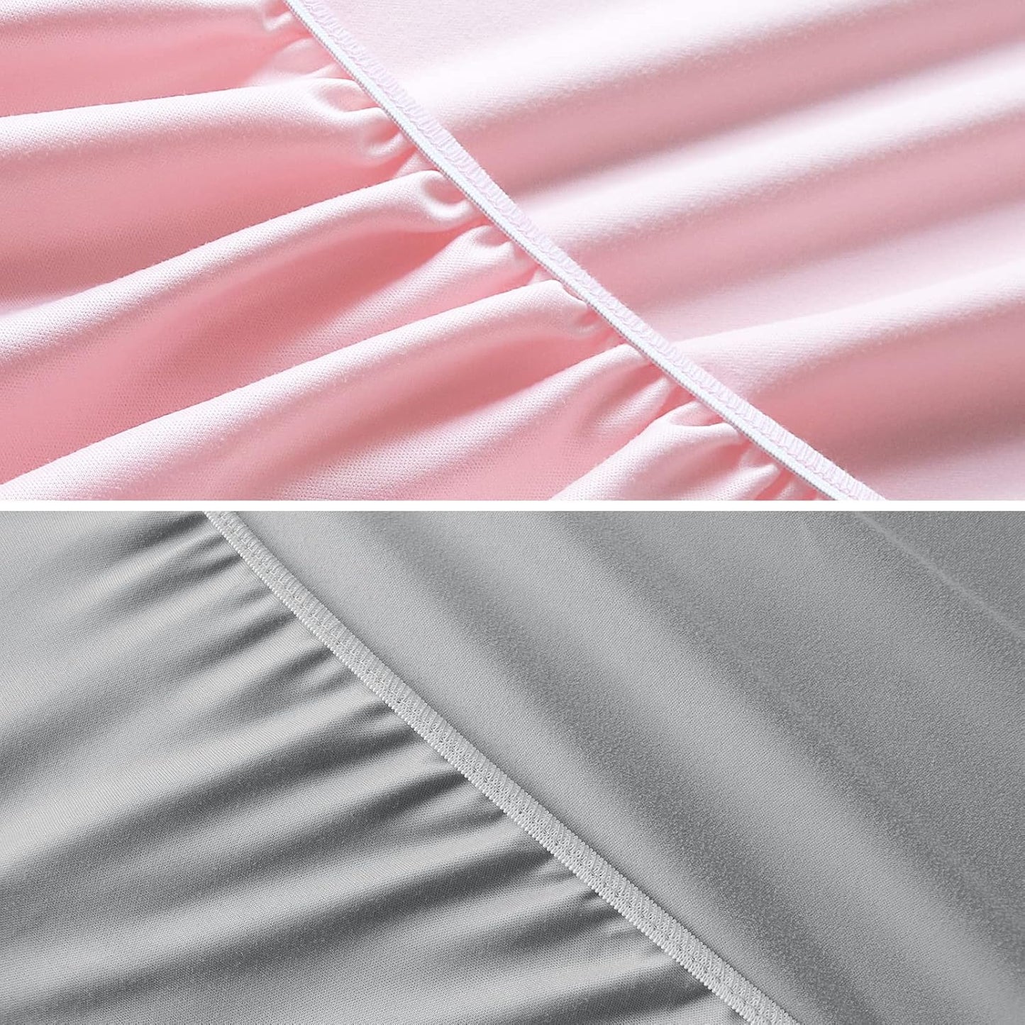 Waterproof Bassinet Sheets Fit for Miclassic, Baby Delight, TCBunny, Milliard, Dream On Me Traveler/Skylar and Other Bedside Sleeper Bassinet Mattress, Ultra Soft Microfiber Sheets, Grey & Pink