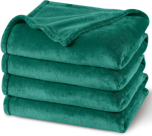 PHF Ultra Soft Fleece Blanket Queen Size, No Shed No Pilling Luxury Plush Cozy 300GSM Lightweight Blanket for Bed, Couch, Chair, Sofa Suitable for All Season, 90" x 90", Teal Green