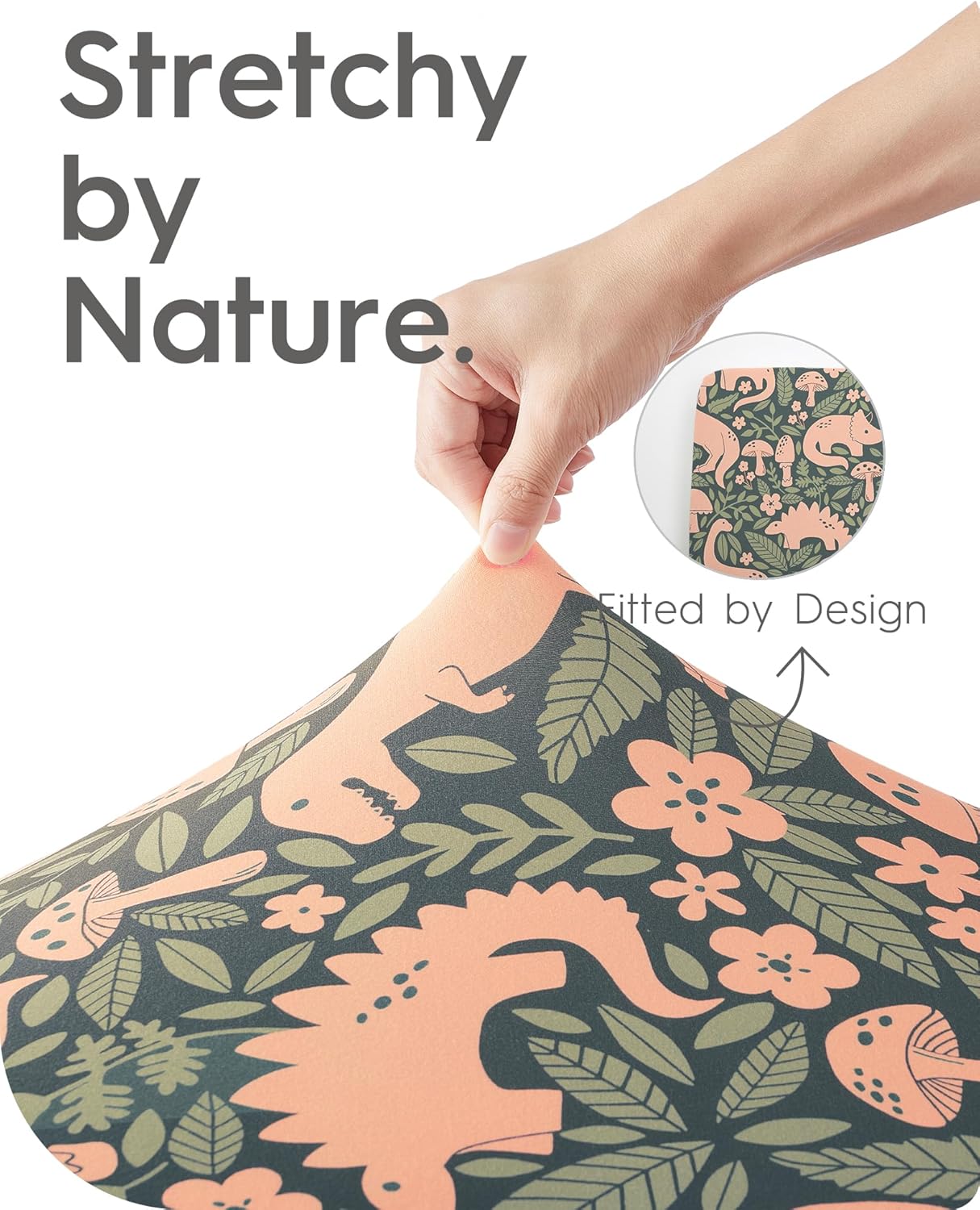 Pack N Play Sheets Fitted, TotBasic Ultra Soft Dinosaur Mini Crib Sheets, Premium Jersey Knit Pack and Play Sheets, Stretchy Neutral Play Yard Sheets for Pack and Play Mattress, 2 Pack(Vintage Dino)