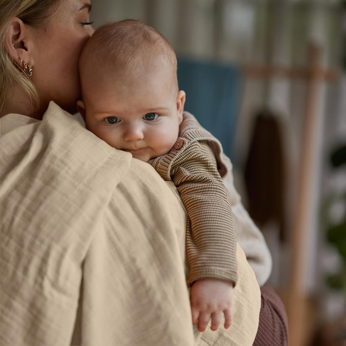 Swaddle - 100% Organic Cotton - Muslin Swaddle Blankets for Newborn, 47" x 47" 2-Pack (Fog/Tradewinds)