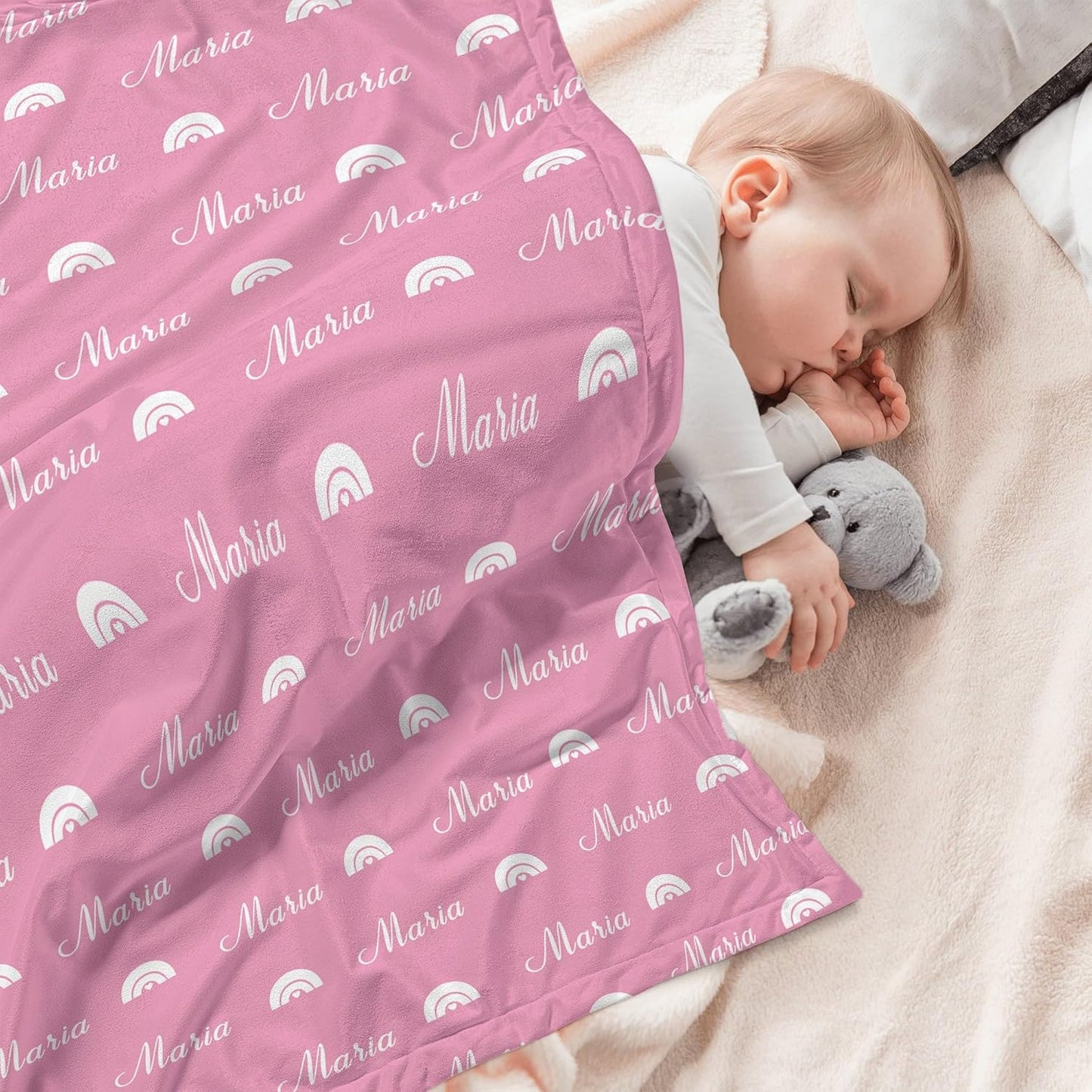 Personalized Baby Blanket for Girl Custom Name Blanket for Girl Newborn New Mom Customized Gifts for Baby Shower Christmas Birthday
