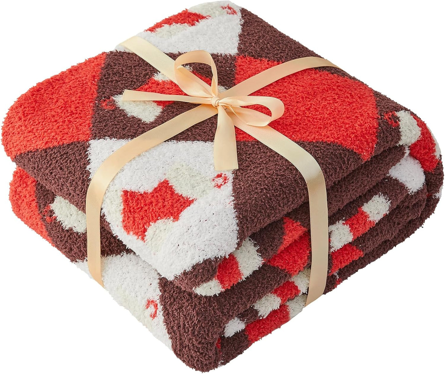 CYMULA Christmas Knit Throw Blanket - Super Soft Cozy Fuzzy Blankets for Couch, Sofa & Bed, Holiday Throw Blanket，60"x80"