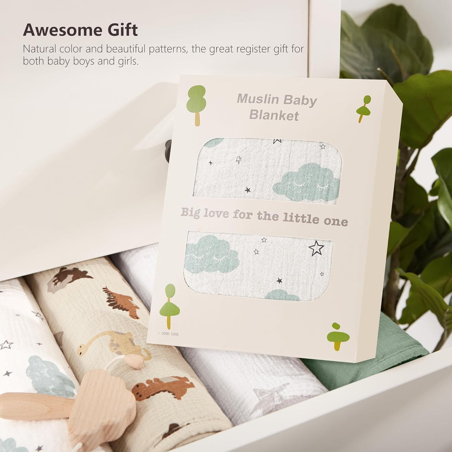 Susurration Baby Blanket for Unisex Boys Girls, Soft Nursery Minky Blanket with Muslin Cotton Front and Dotted Fleece Back, Receiving Blanket for Baby Newborn Infant, 30x40inch (Cloud)