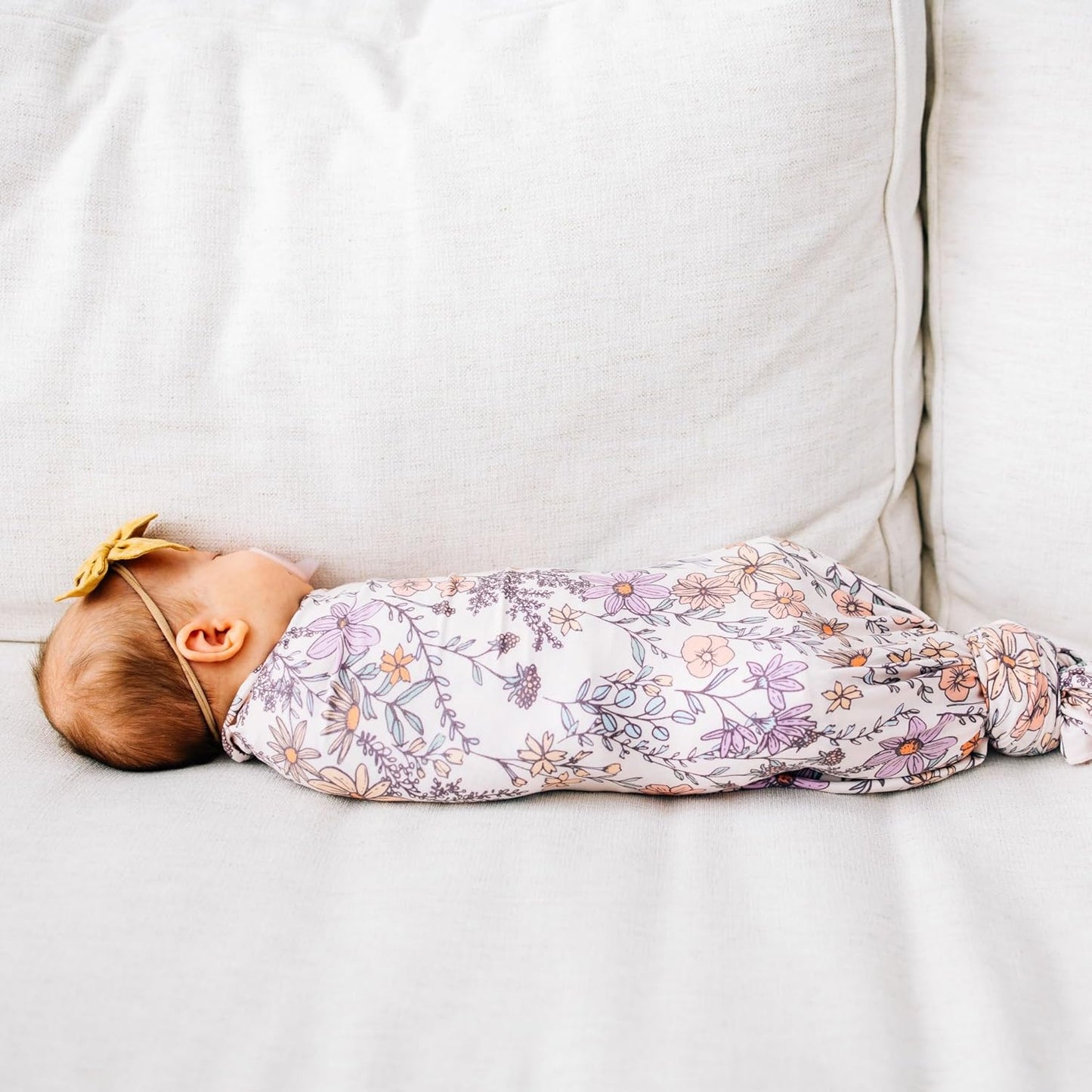 Copper Pearl Large Premium Knit Baby Swaddle Receiving Blanket Flora
