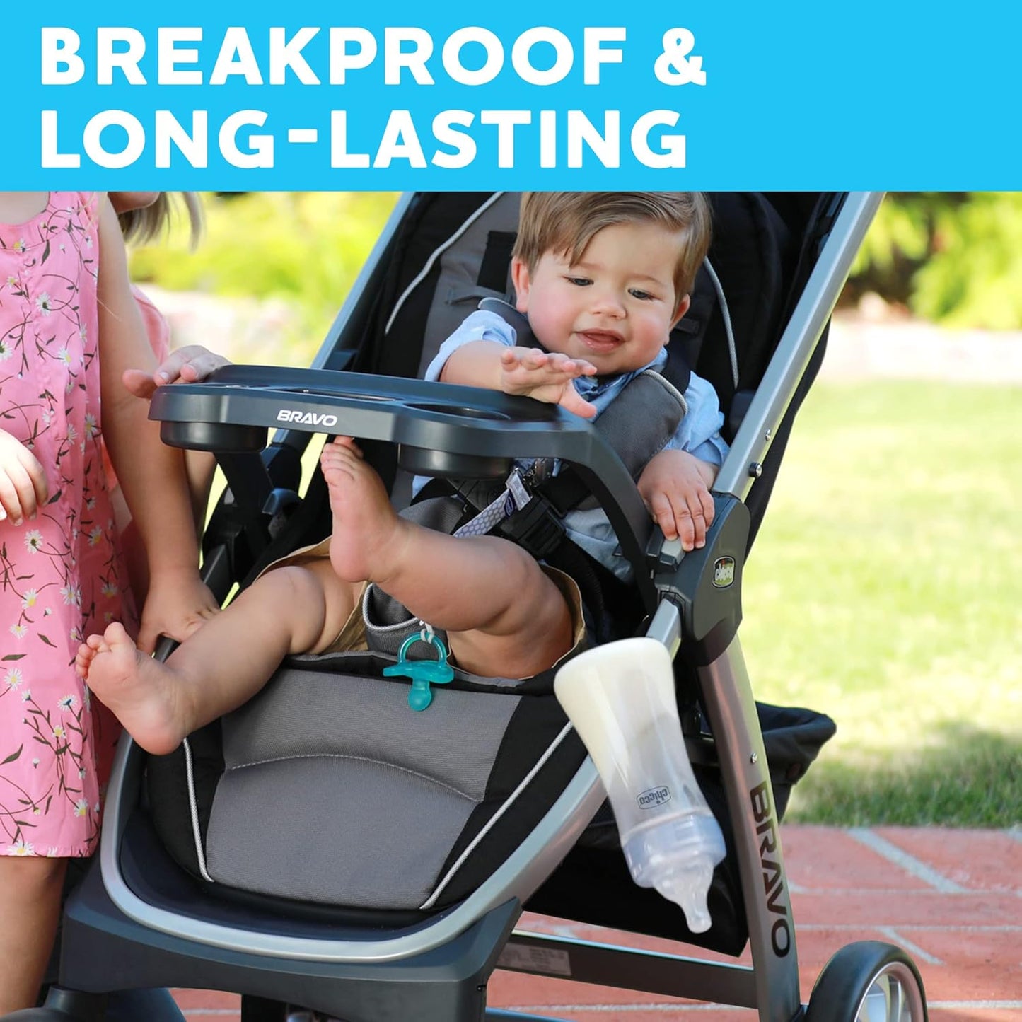 Chicco Duo 9oz. Hybrid Baby Bottle with Invinci-Glass Inside and Plastic Outside | Dishwasher, Bottle Warmer, and Electric Sterilizer Safe | Intui-Latch Nipple | Clear/Grey